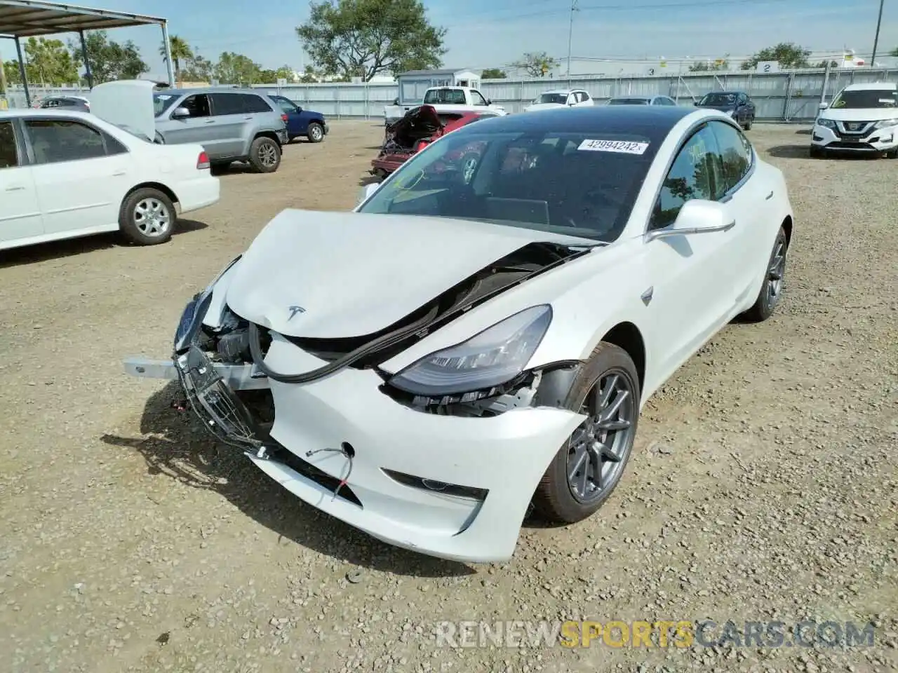 2 Photograph of a damaged car 5YJ3E1EA5LF644850 TESLA MODEL 3 2020