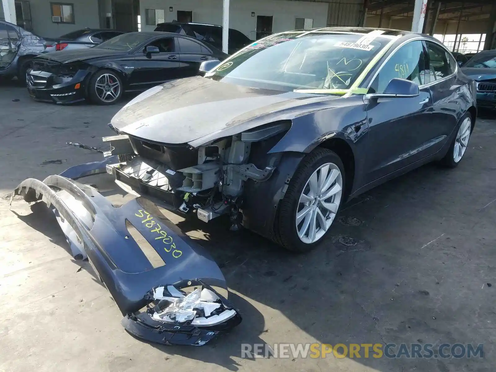 2 Photograph of a damaged car 5YJ3E1EA5LF661177 TESLA MODEL 3 2020