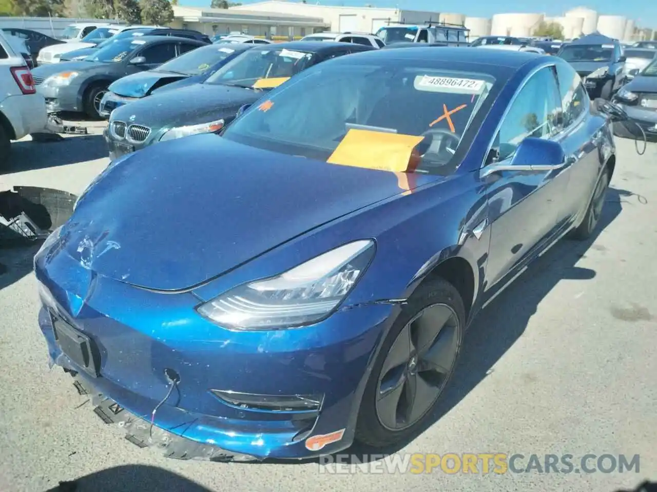 2 Photograph of a damaged car 5YJ3E1EA5LF706005 TESLA MODEL 3 2020