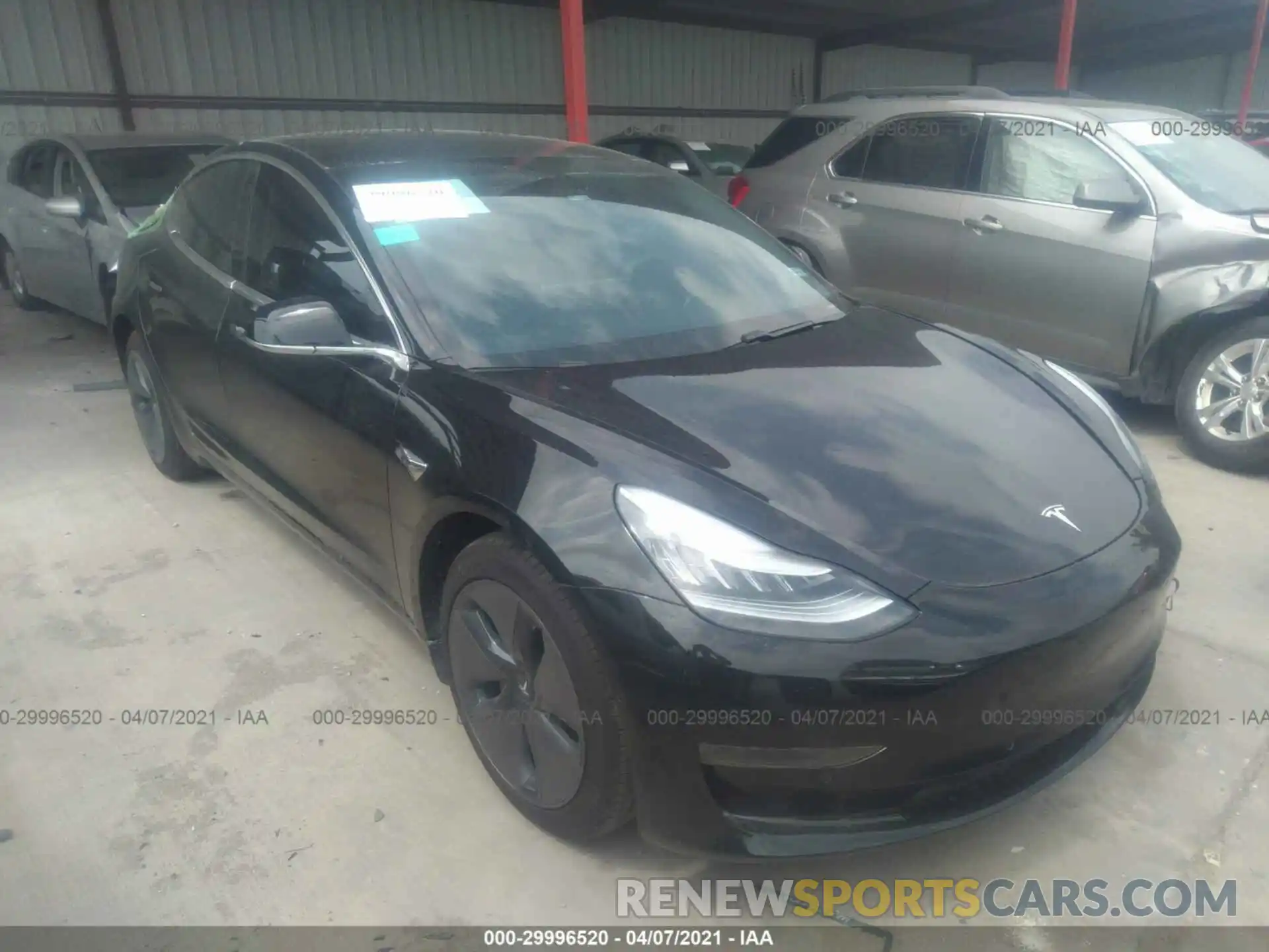 1 Photograph of a damaged car 5YJ3E1EA5LF736475 TESLA MODEL 3 2020