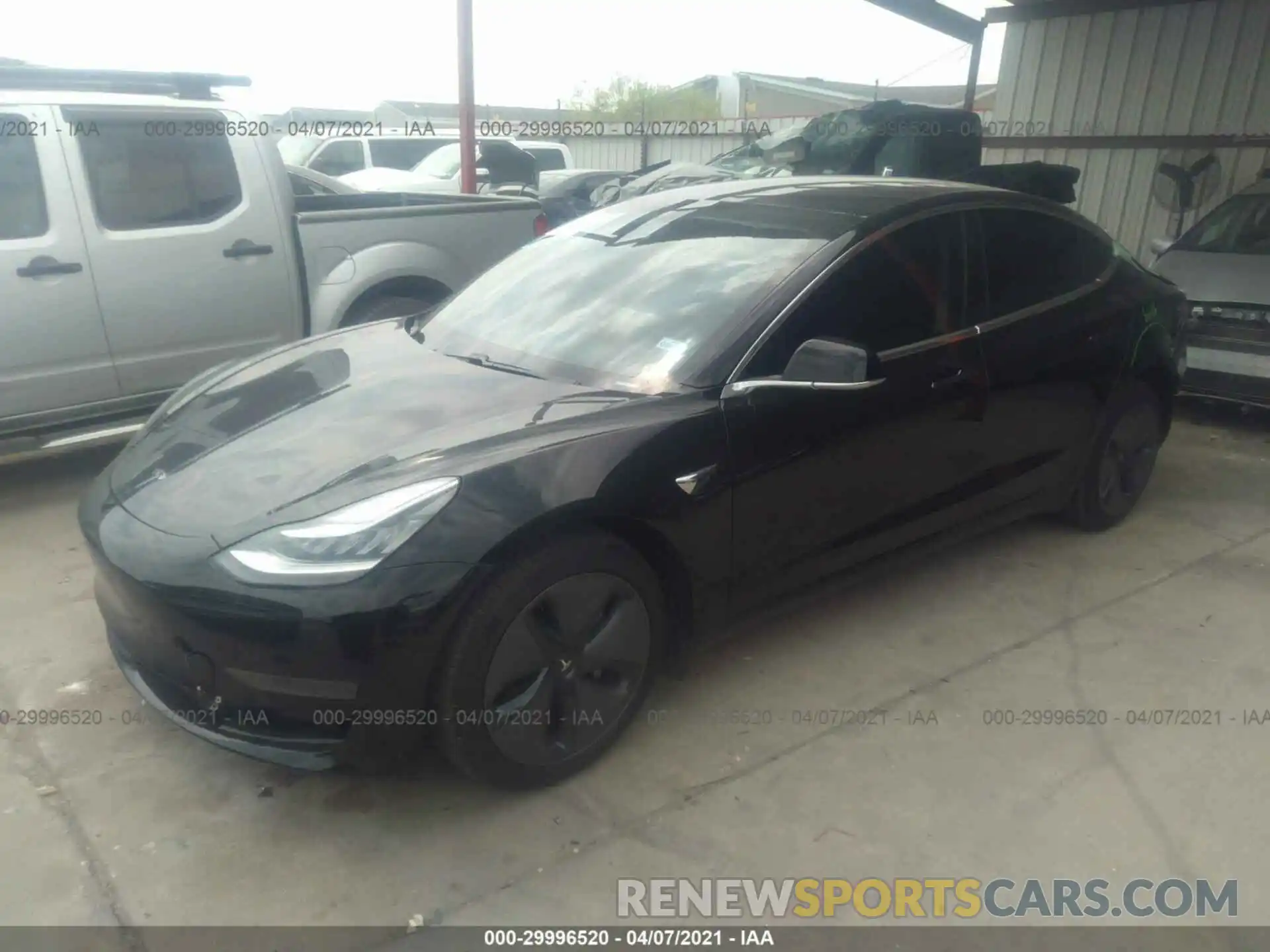 2 Photograph of a damaged car 5YJ3E1EA5LF736475 TESLA MODEL 3 2020