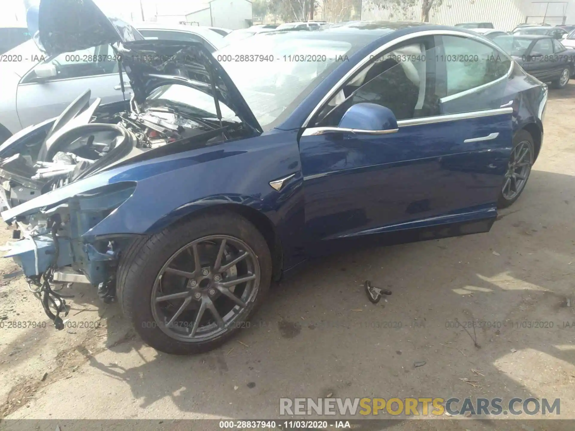 2 Photograph of a damaged car 5YJ3E1EA5LF743684 TESLA MODEL 3 2020