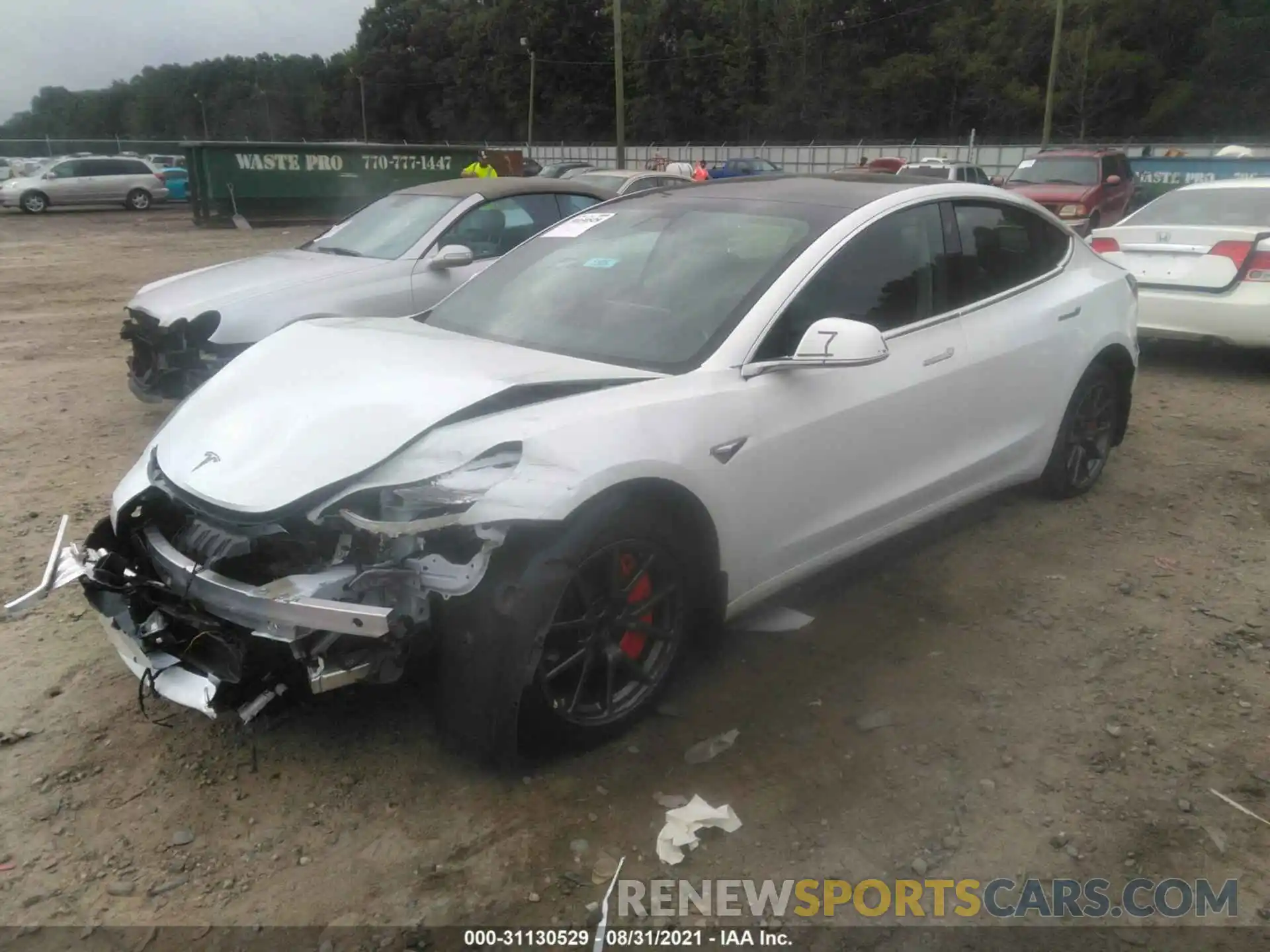 2 Photograph of a damaged car 5YJ3E1EA5LF785160 TESLA MODEL 3 2020