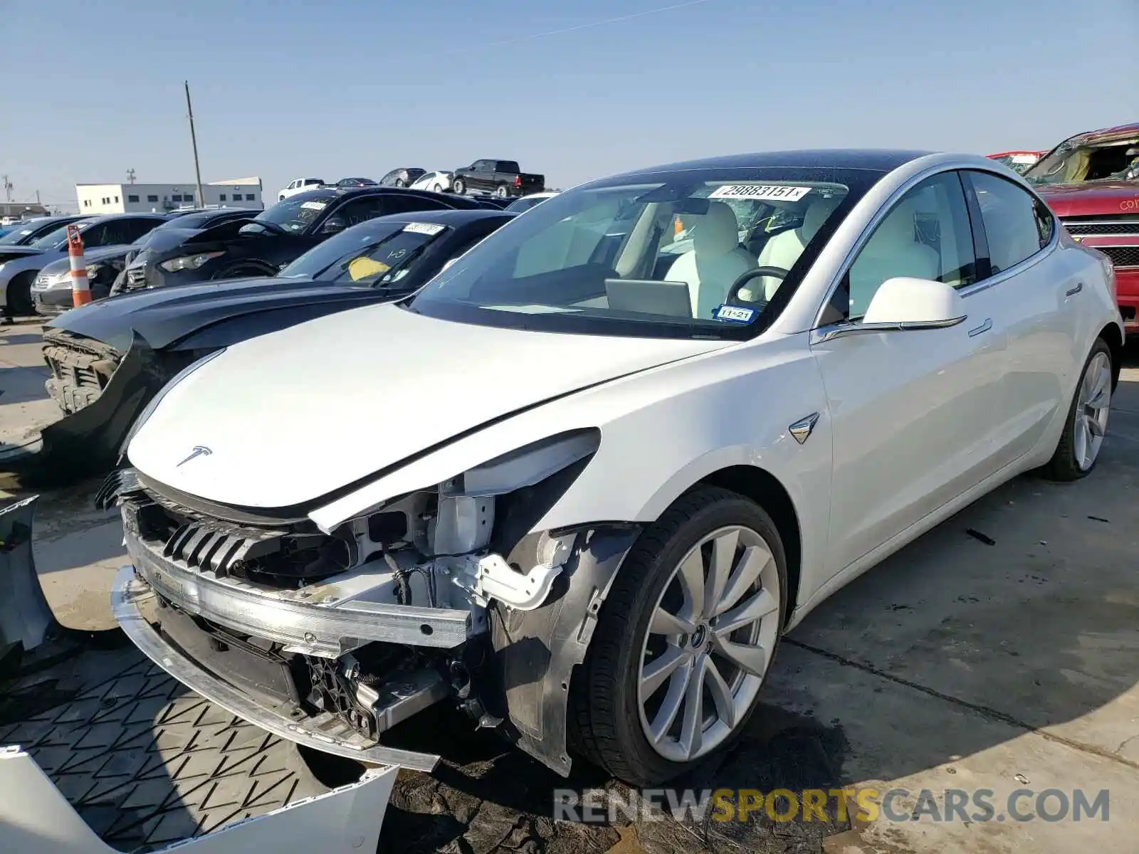 2 Photograph of a damaged car 5YJ3E1EA5LF786017 TESLA MODEL 3 2020