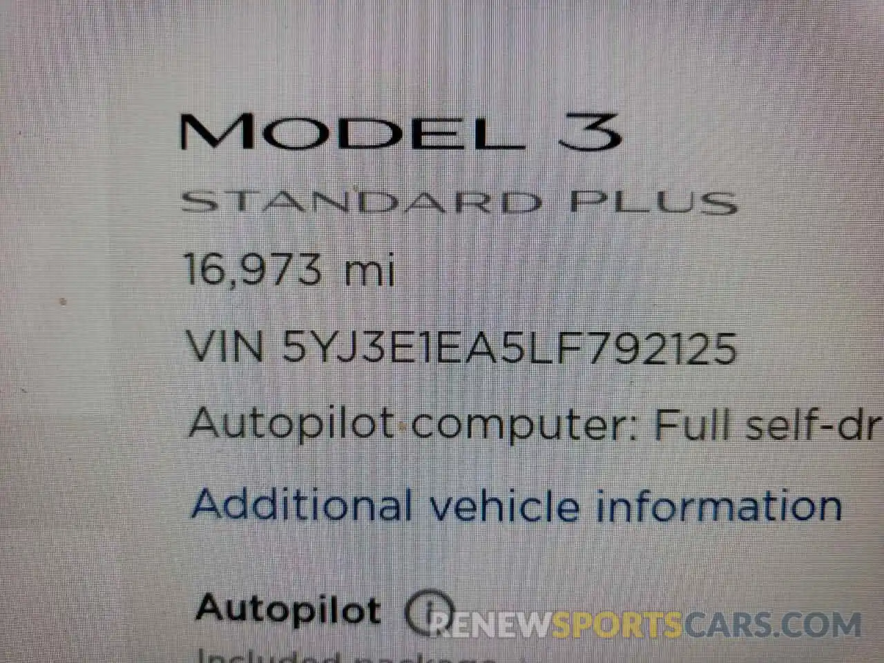 8 Фотография поврежденного автомобиля 5YJ3E1EA5LF792125 TESLA MODEL 3 2020