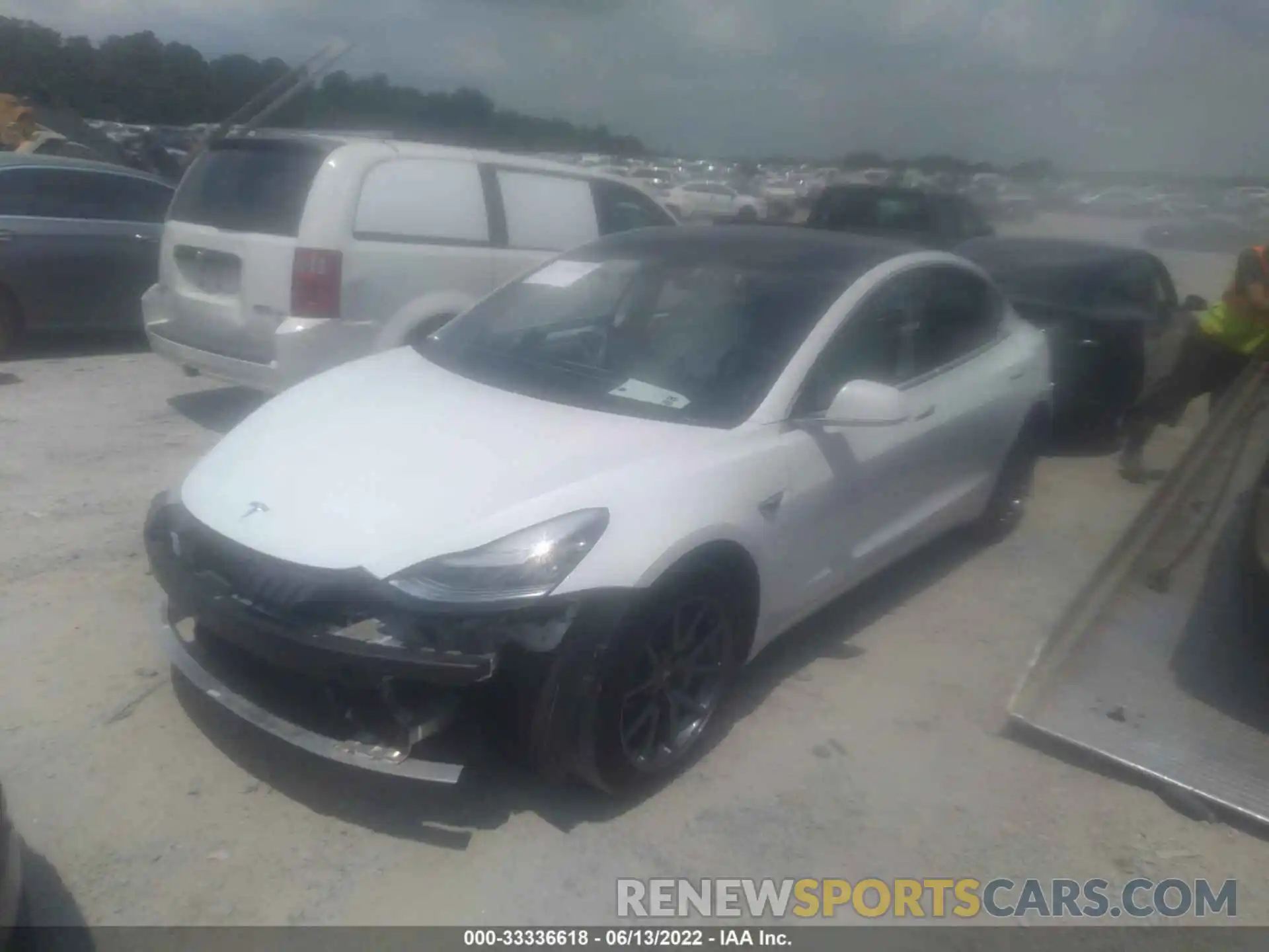 2 Photograph of a damaged car 5YJ3E1EA5LF793243 TESLA MODEL 3 2020