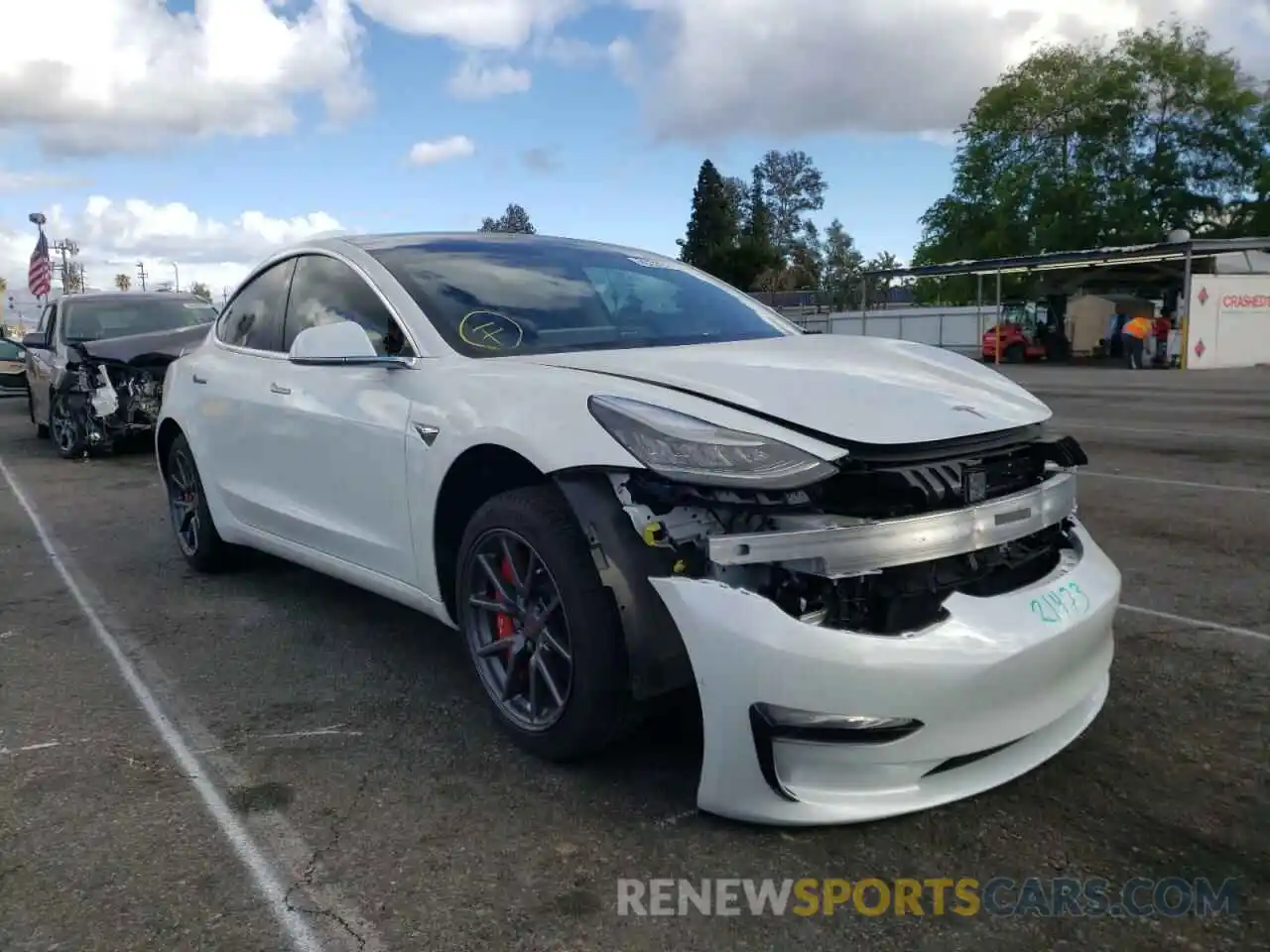 1 Photograph of a damaged car 5YJ3E1EA5LF800014 TESLA MODEL 3 2020