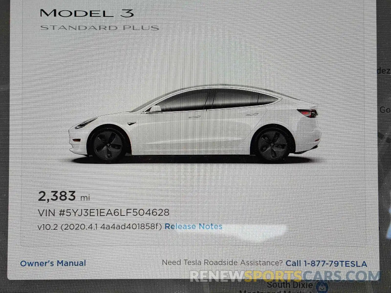 8 Photograph of a damaged car 5YJ3E1EA6LF504628 TESLA MODEL 3 2020