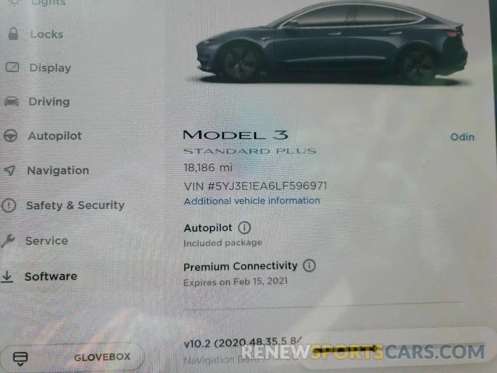 8 Фотография поврежденного автомобиля 5YJ3E1EA6LF596971 TESLA MODEL 3 2020