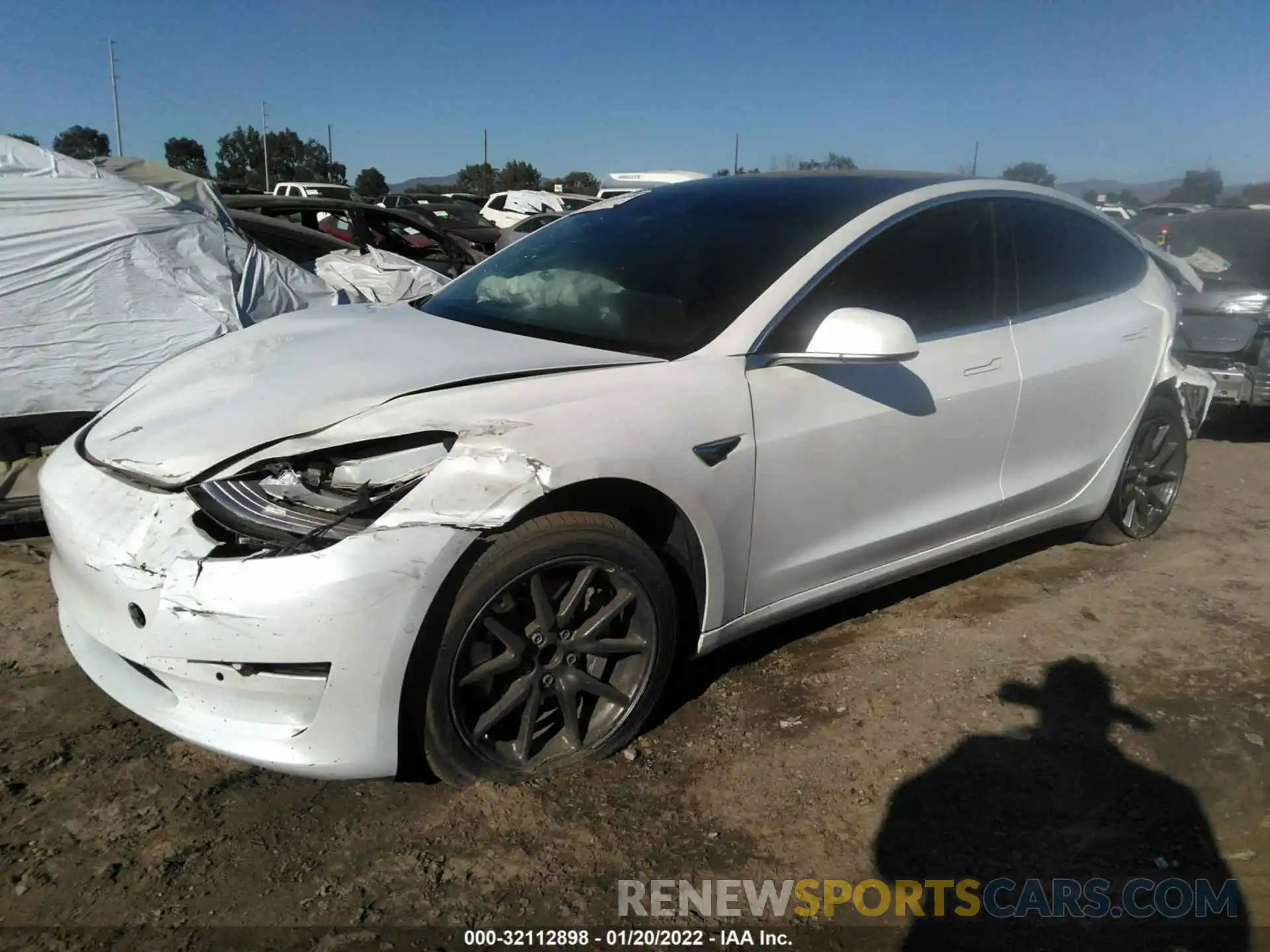 2 Photograph of a damaged car 5YJ3E1EA6LF613090 TESLA MODEL 3 2020