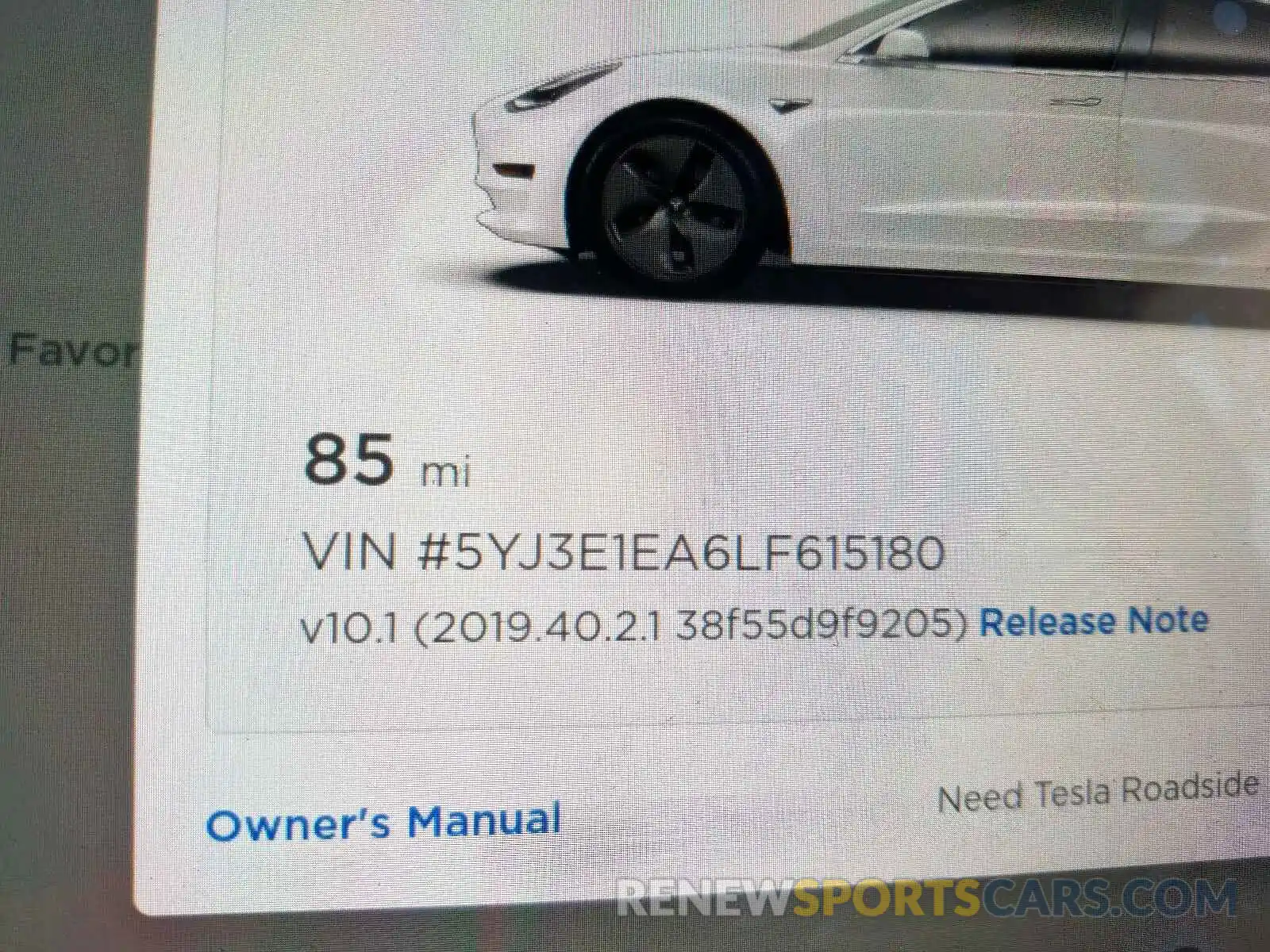 8 Фотография поврежденного автомобиля 5YJ3E1EA6LF615180 TESLA MODEL 3 2020