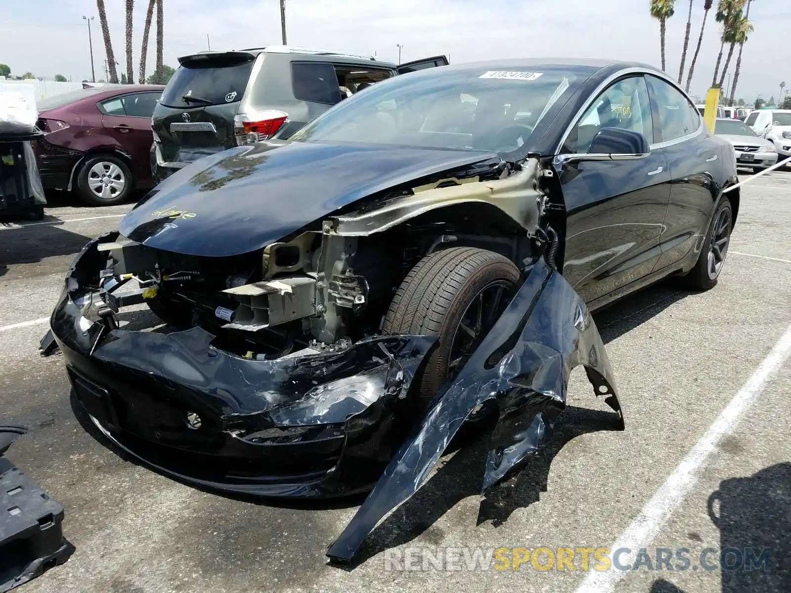 2 Photograph of a damaged car 5YJ3E1EA6LF630066 TESLA MODEL 3 2020