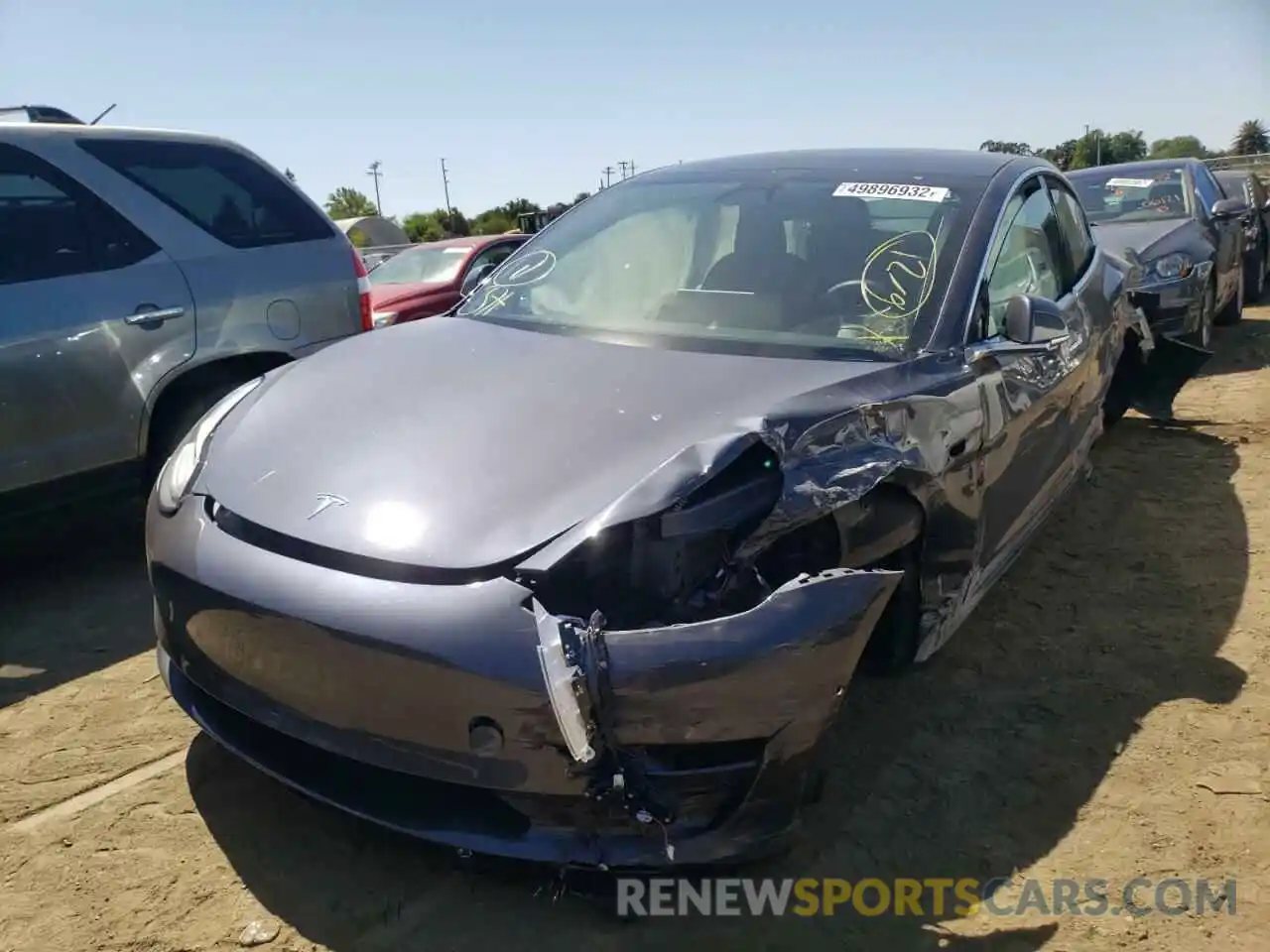 2 Photograph of a damaged car 5YJ3E1EA6LF643965 TESLA MODEL 3 2020