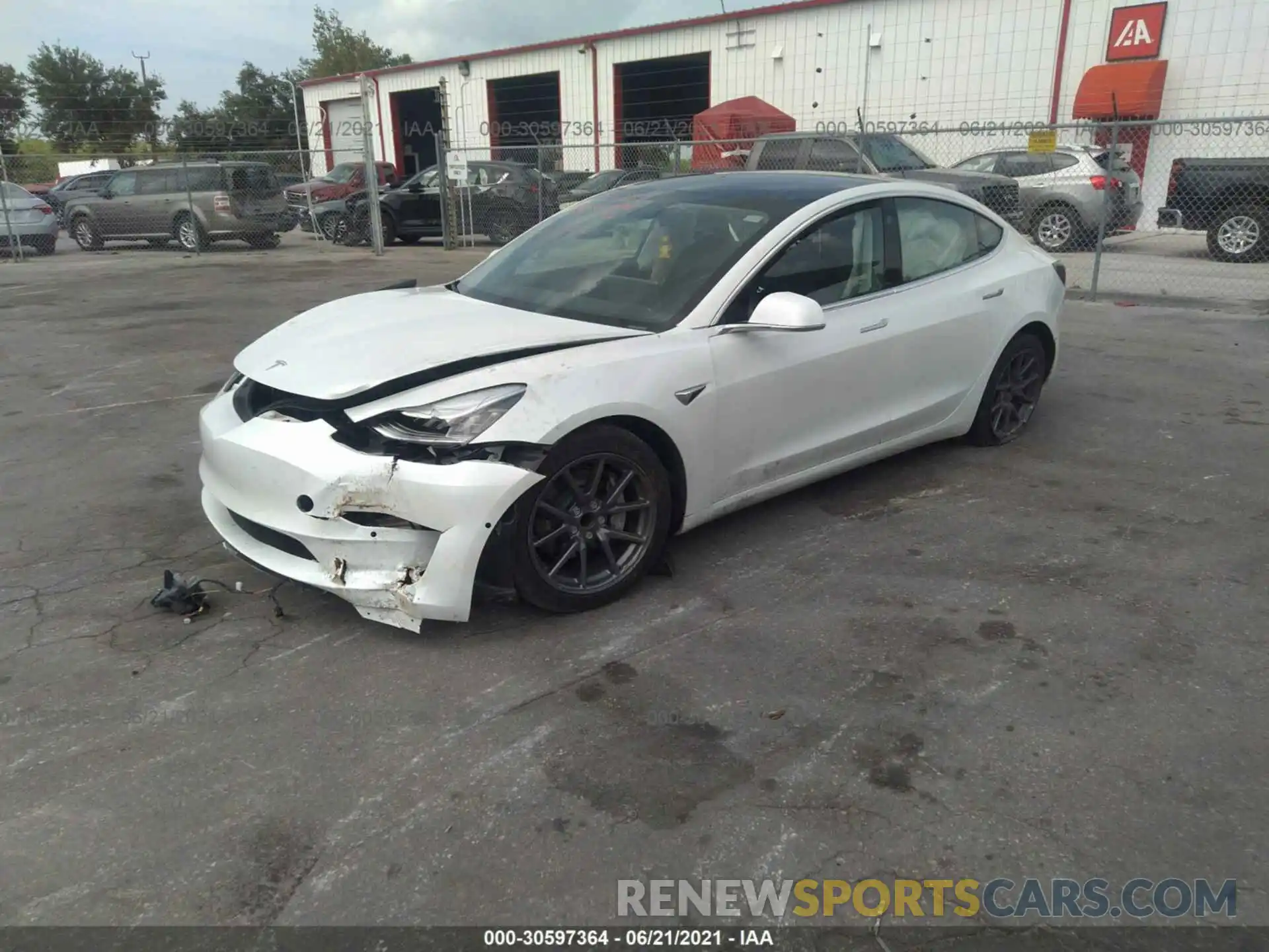 2 Photograph of a damaged car 5YJ3E1EA6LF660183 TESLA MODEL 3 2020