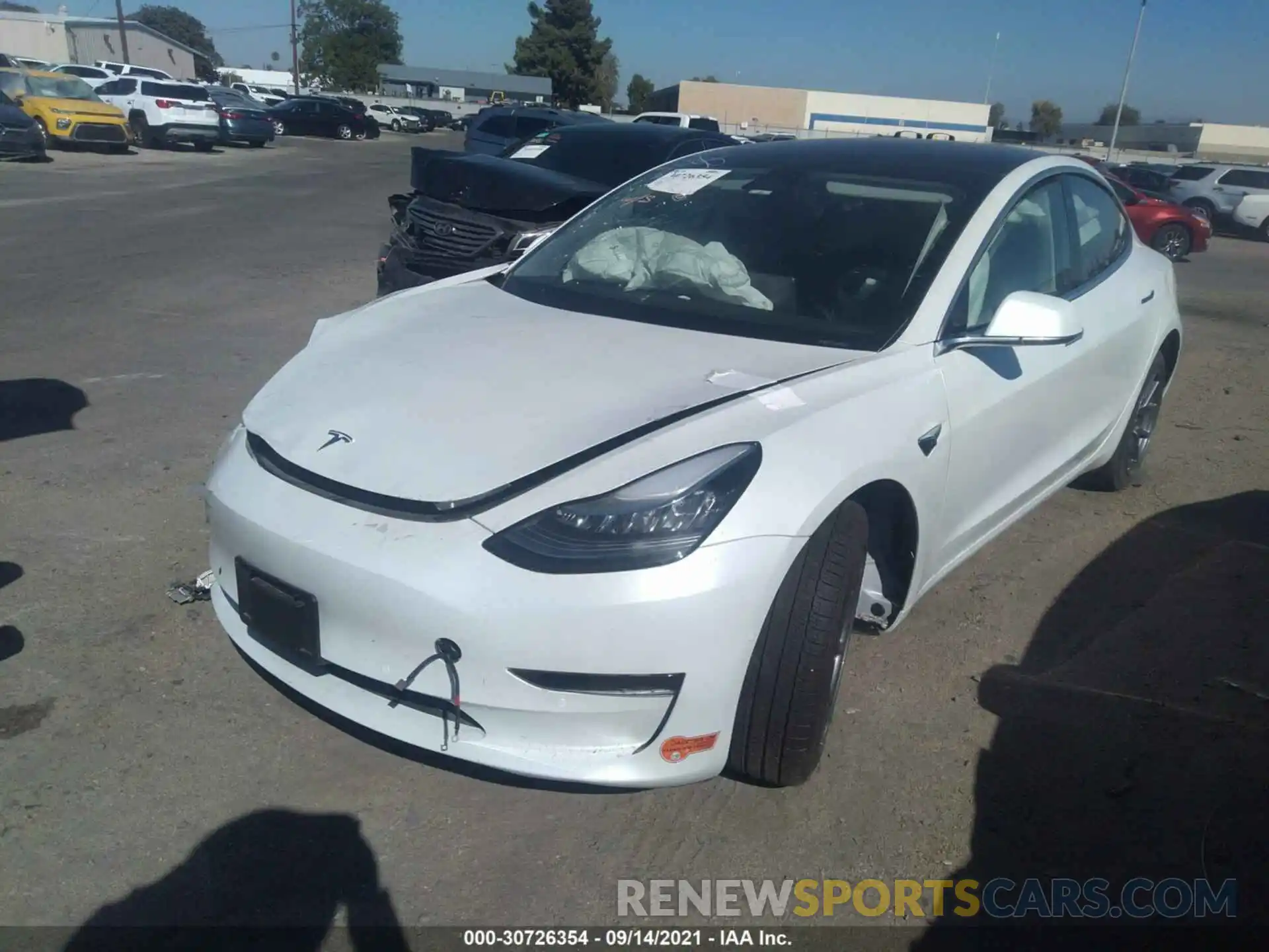 2 Photograph of a damaged car 5YJ3E1EA6LF670020 TESLA MODEL 3 2020