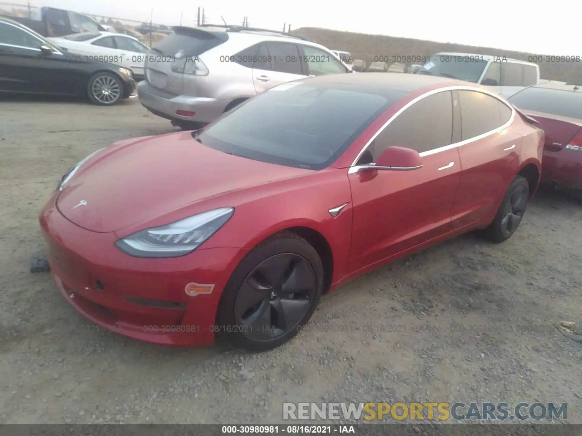 2 Photograph of a damaged car 5YJ3E1EA6LF705235 TESLA MODEL 3 2020