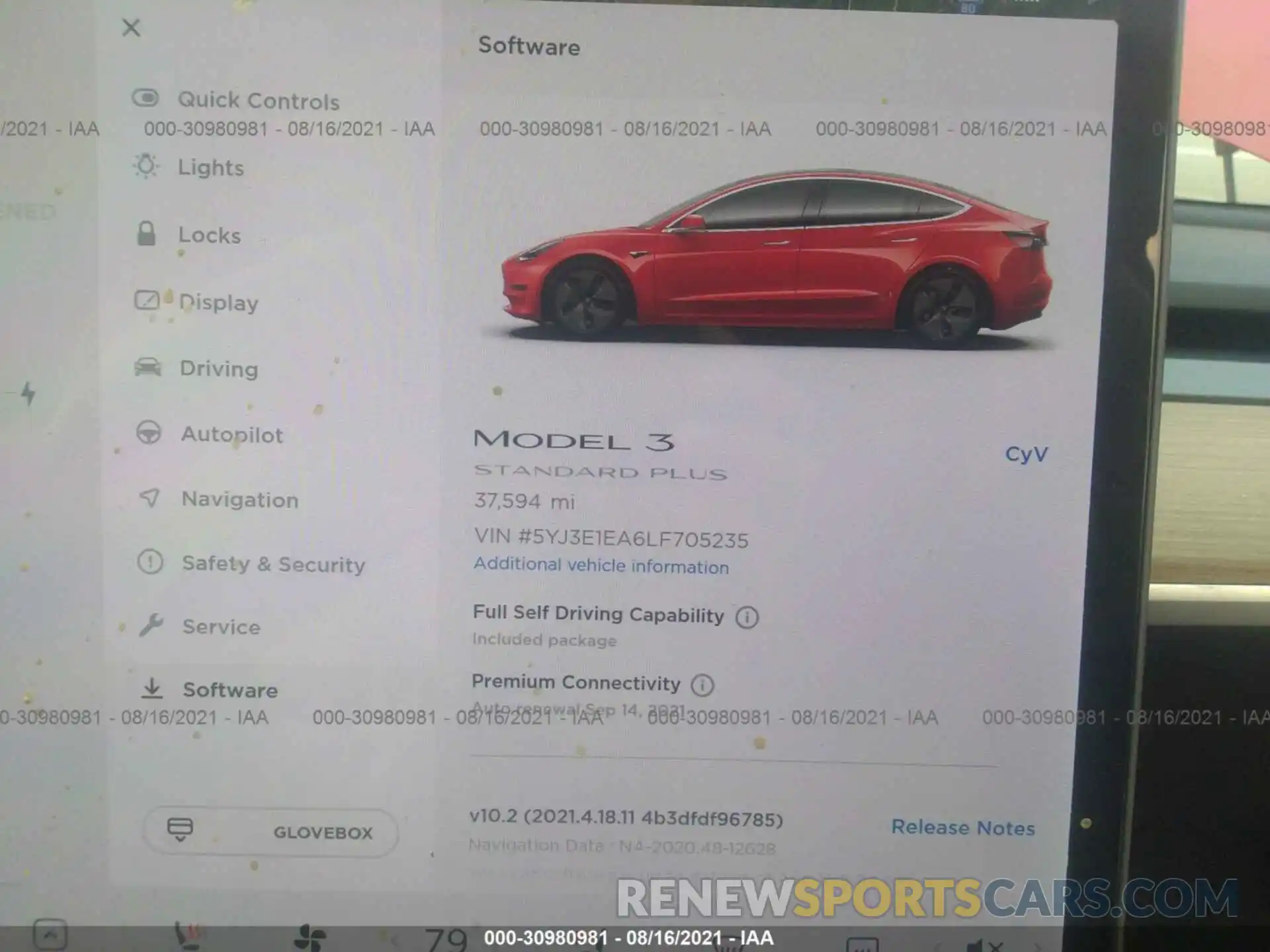 7 Photograph of a damaged car 5YJ3E1EA6LF705235 TESLA MODEL 3 2020