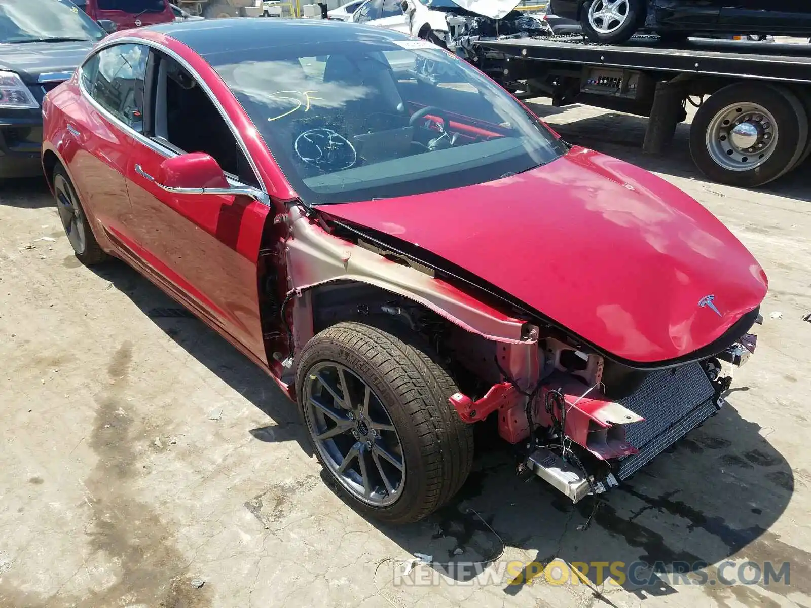 1 Photograph of a damaged car 5YJ3E1EA6LF705705 TESLA MODEL 3 2020