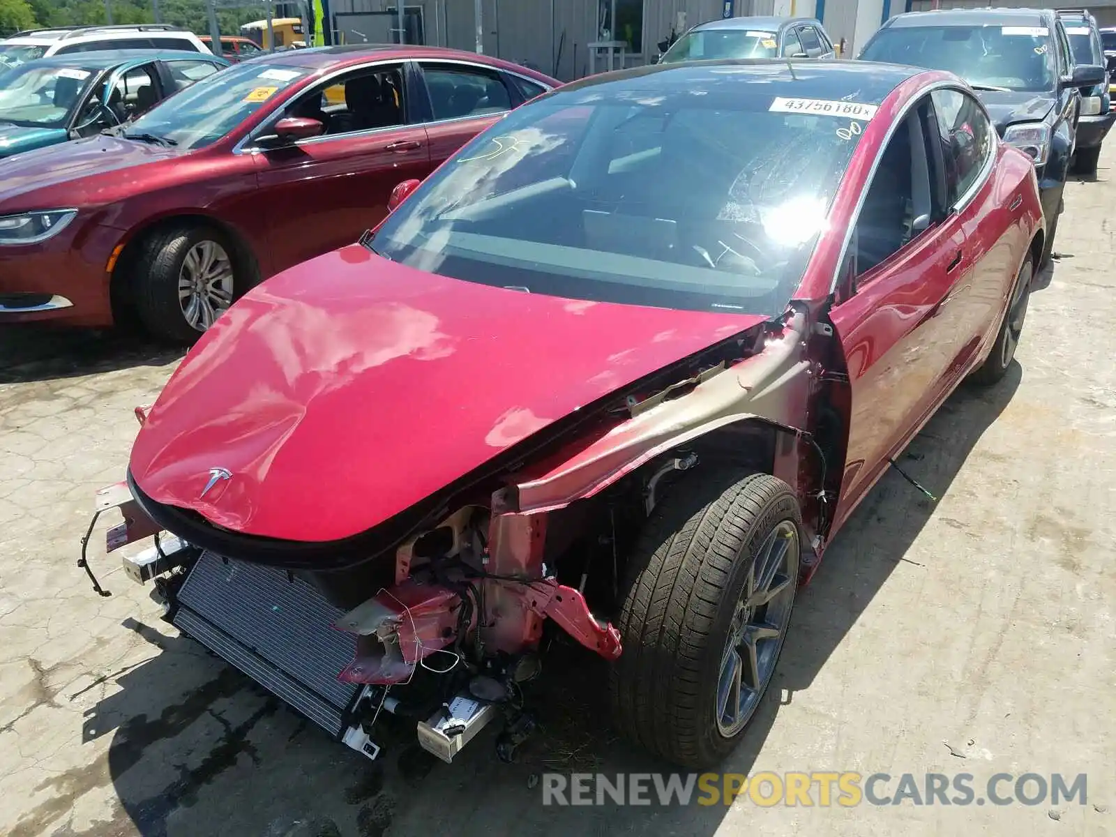 2 Photograph of a damaged car 5YJ3E1EA6LF705705 TESLA MODEL 3 2020