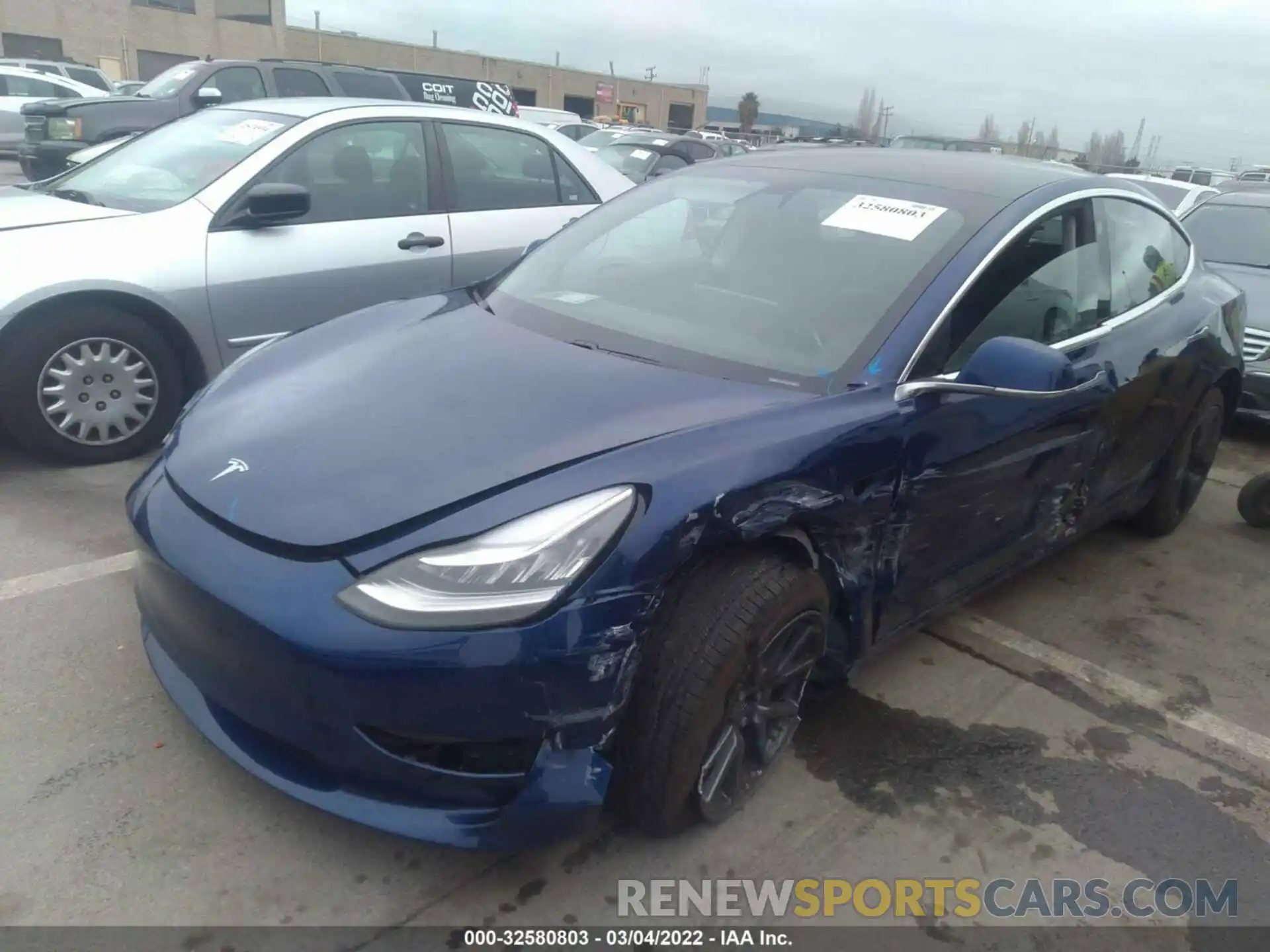 2 Photograph of a damaged car 5YJ3E1EA6LF705882 TESLA MODEL 3 2020