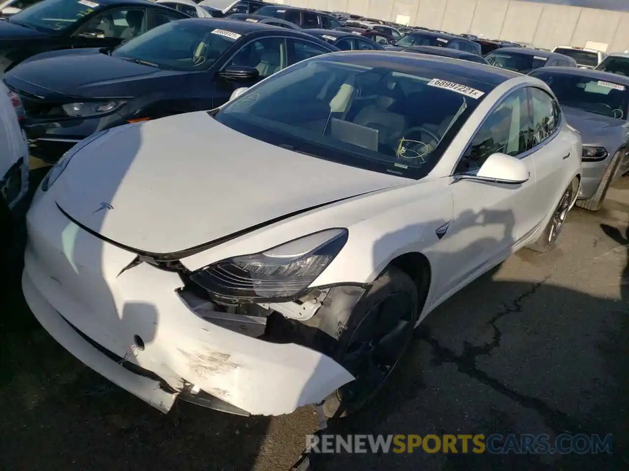 2 Photograph of a damaged car 5YJ3E1EA6LF706787 TESLA MODEL 3 2020