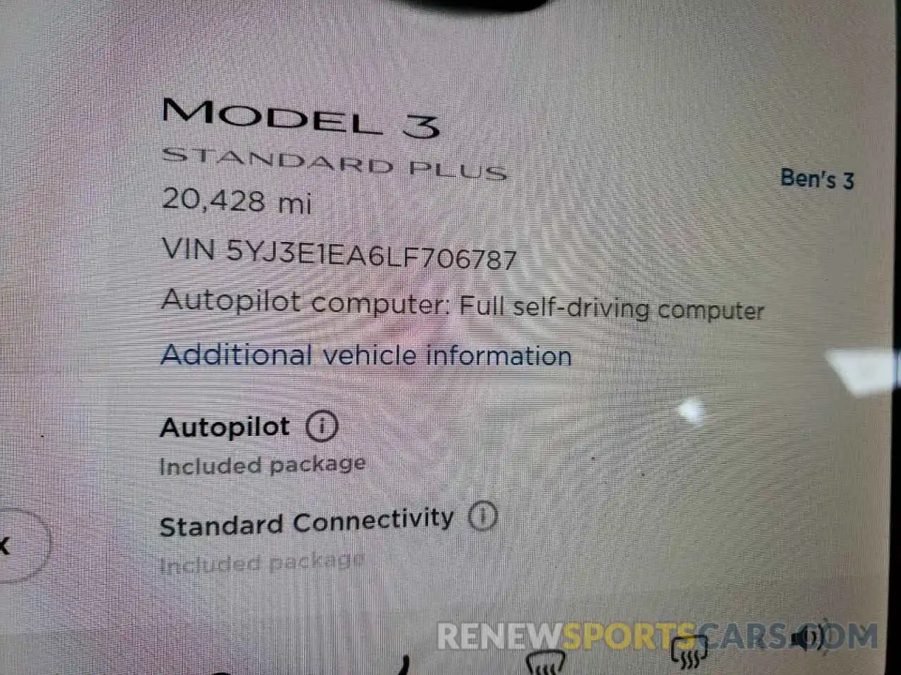 8 Фотография поврежденного автомобиля 5YJ3E1EA6LF706787 TESLA MODEL 3 2020