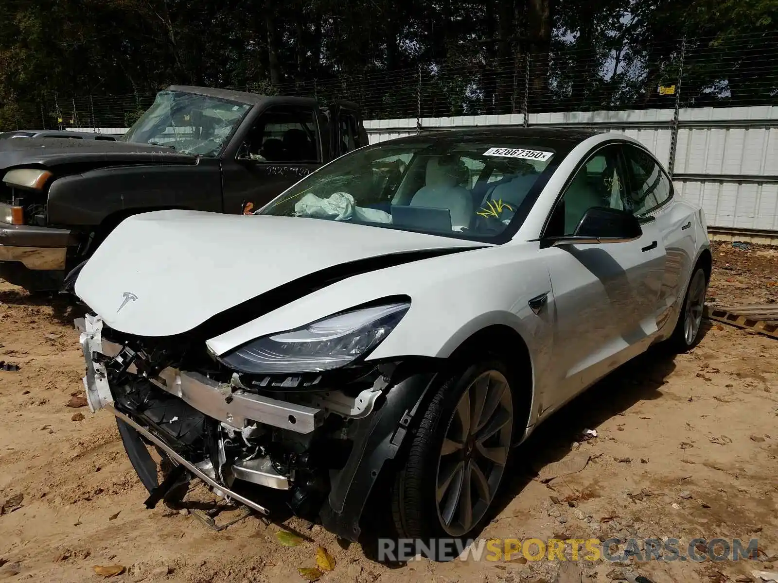 2 Photograph of a damaged car 5YJ3E1EA6LF741278 TESLA MODEL 3 2020