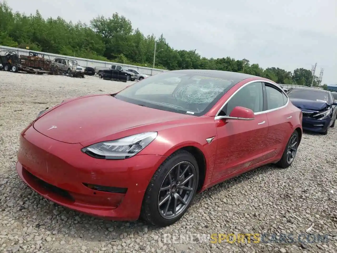 2 Photograph of a damaged car 5YJ3E1EA6LF792358 TESLA MODEL 3 2020