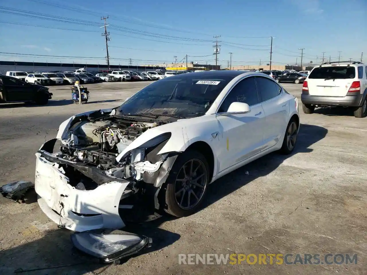 2 Photograph of a damaged car 5YJ3E1EA6LF803827 TESLA MODEL 3 2020