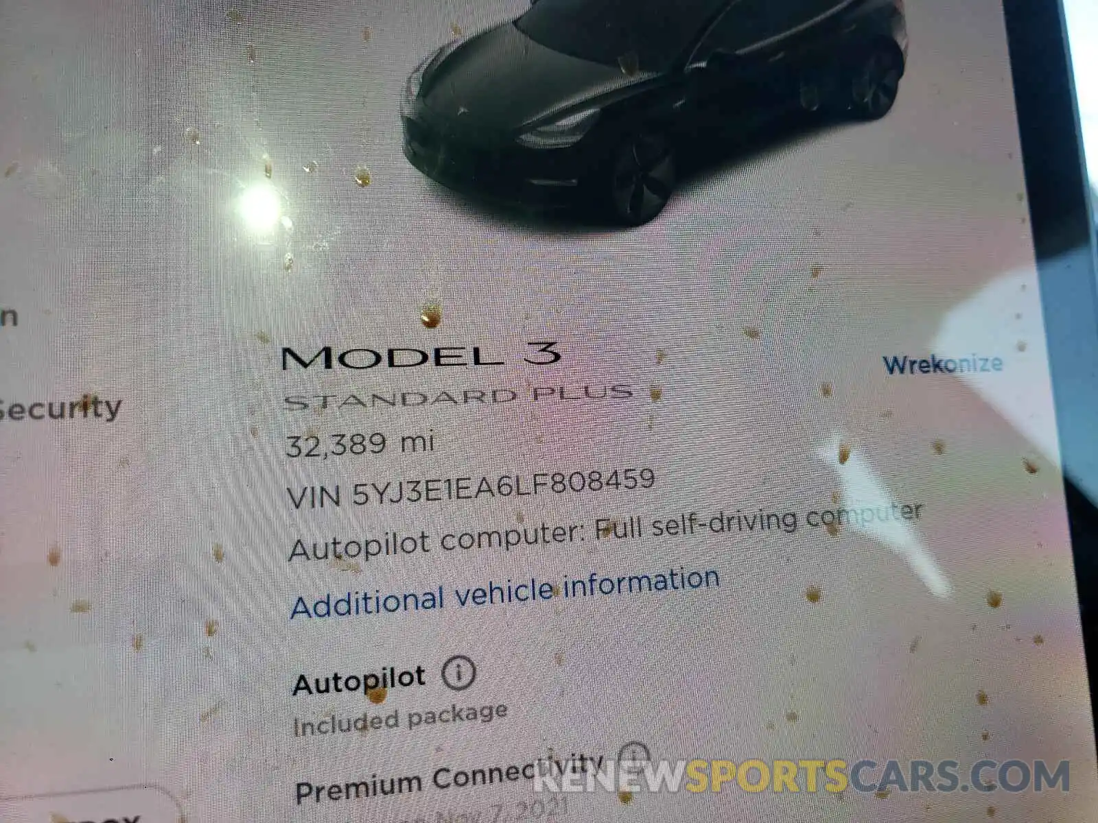 8 Photograph of a damaged car 5YJ3E1EA6LF808459 TESLA MODEL 3 2020