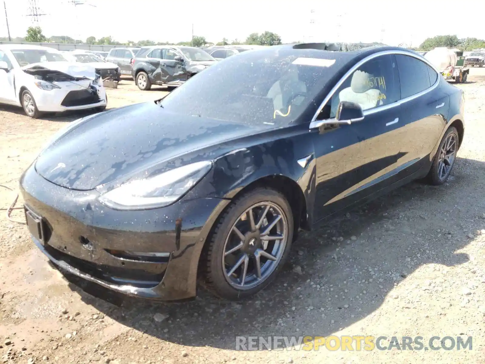 2 Photograph of a damaged car 5YJ3E1EA7LF606763 TESLA MODEL 3 2020