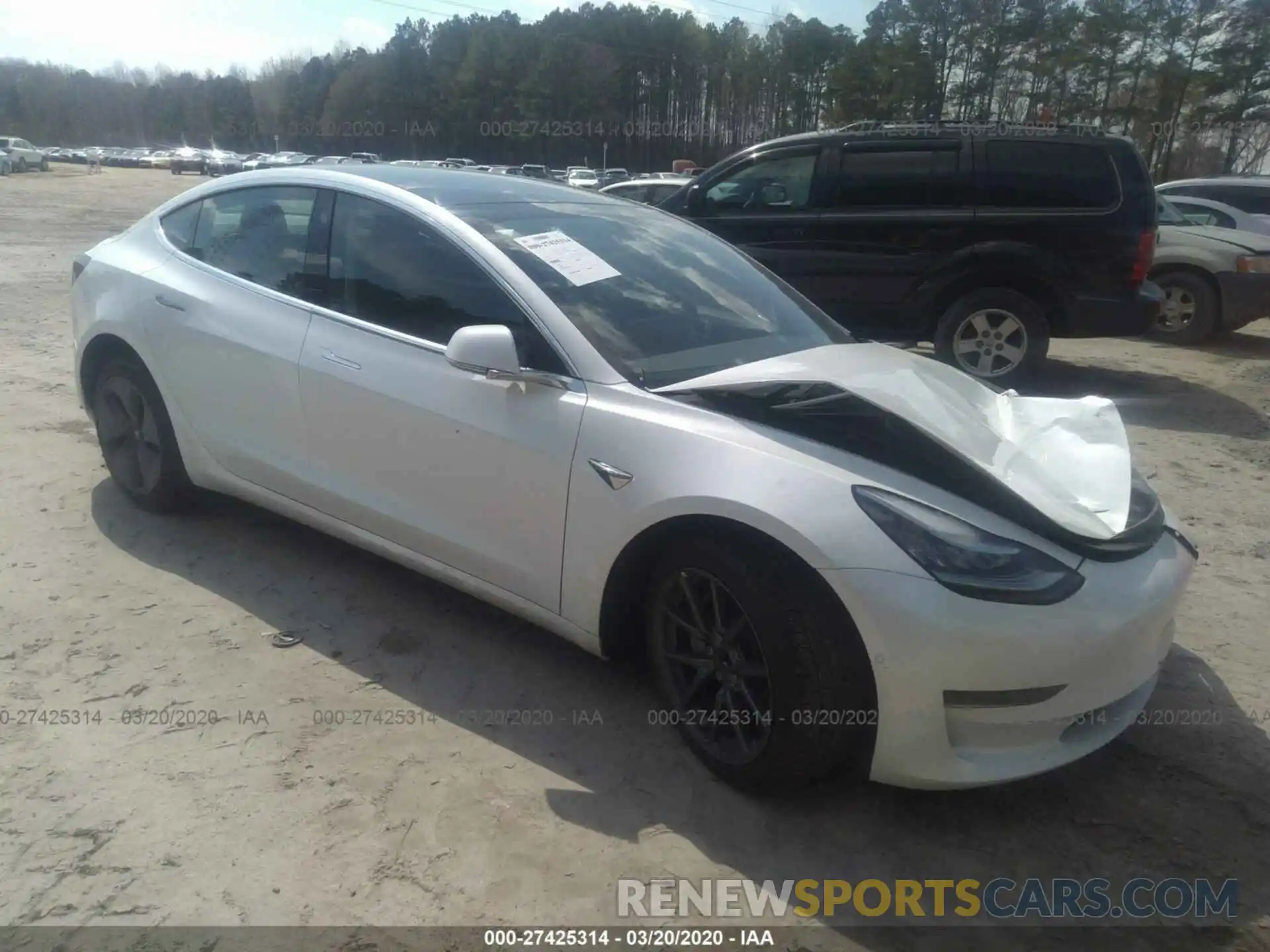 1 Photograph of a damaged car 5YJ3E1EA7LF612160 TESLA MODEL 3 2020