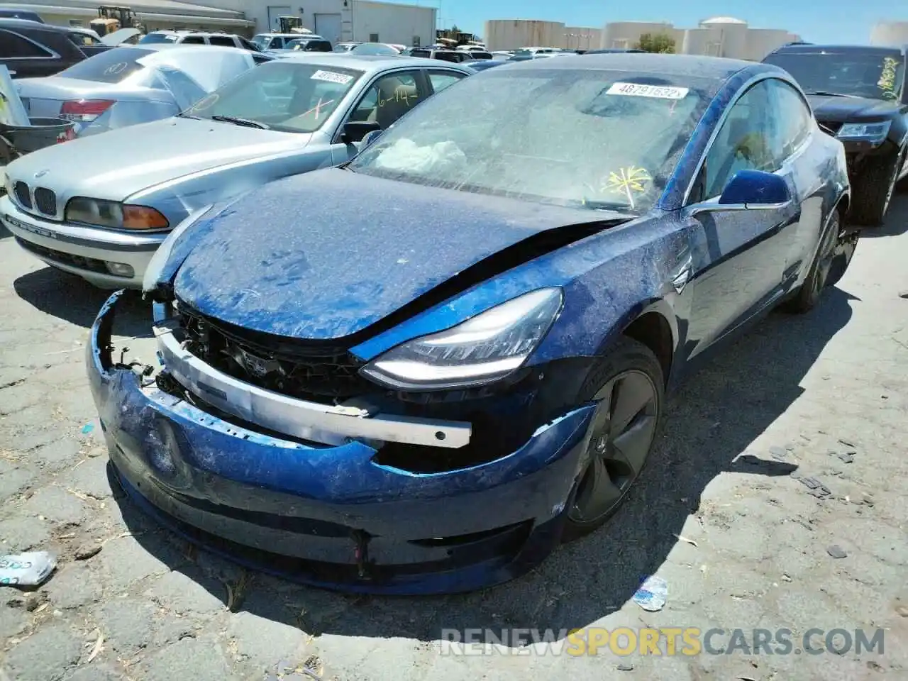 2 Photograph of a damaged car 5YJ3E1EA7LF615091 TESLA MODEL 3 2020