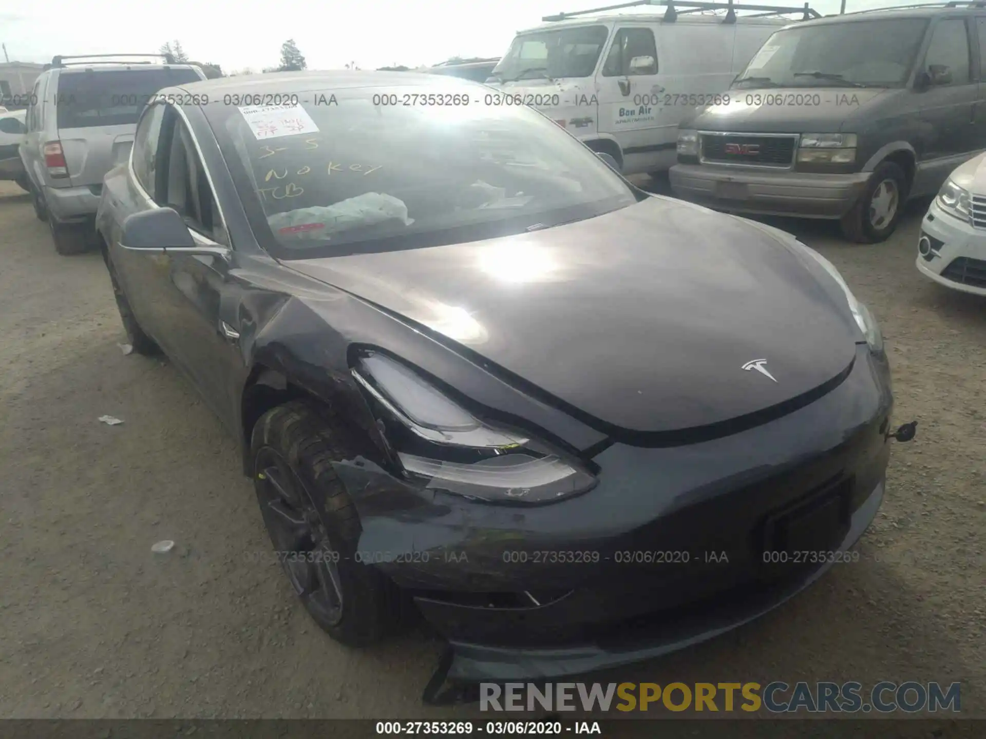 1 Photograph of a damaged car 5YJ3E1EA7LF630304 TESLA MODEL 3 2020