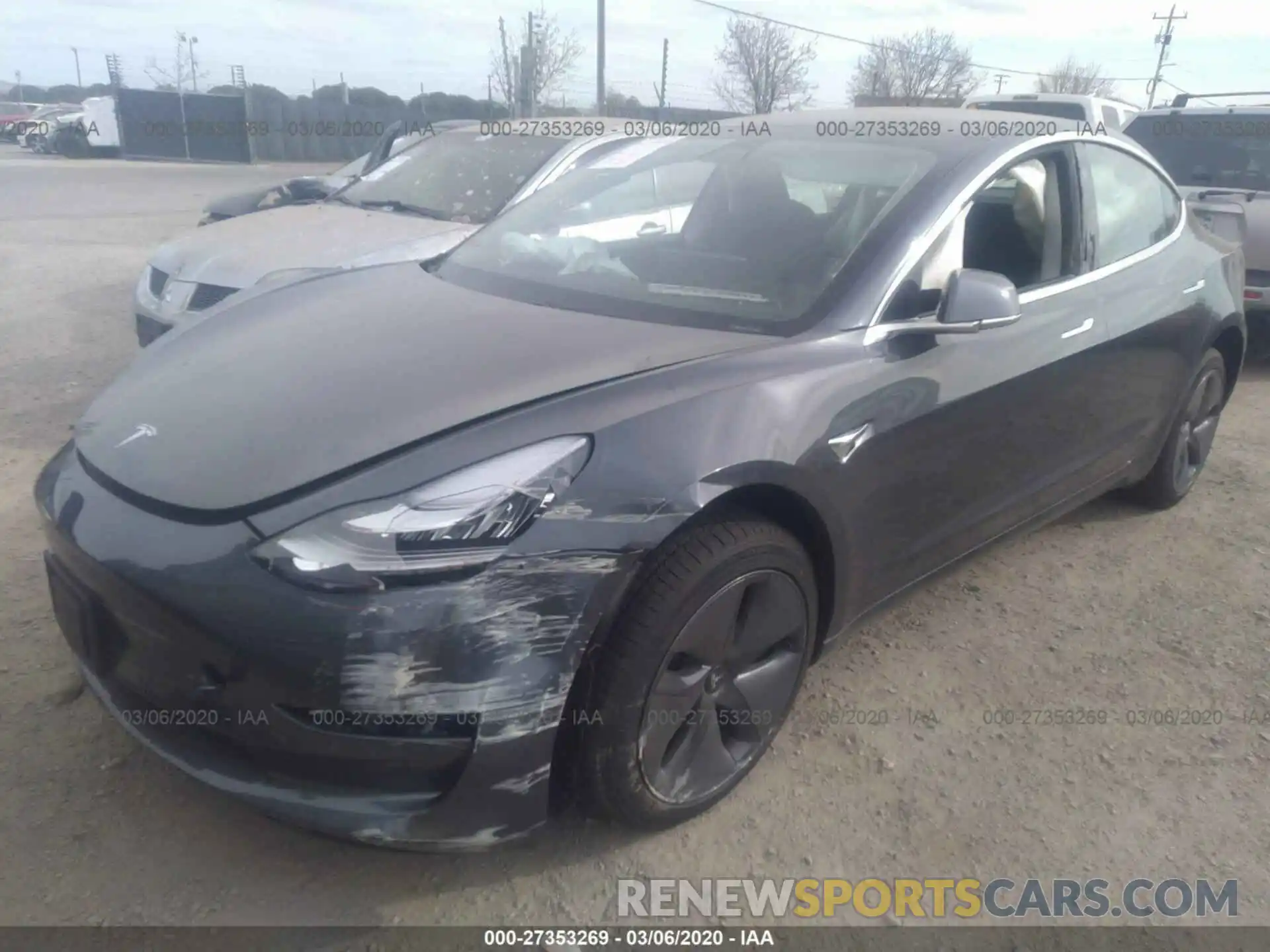 2 Photograph of a damaged car 5YJ3E1EA7LF630304 TESLA MODEL 3 2020