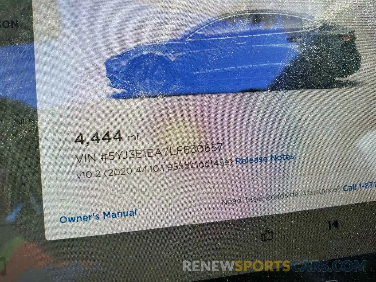 8 Фотография поврежденного автомобиля 5YJ3E1EA7LF630657 TESLA MODEL 3 2020