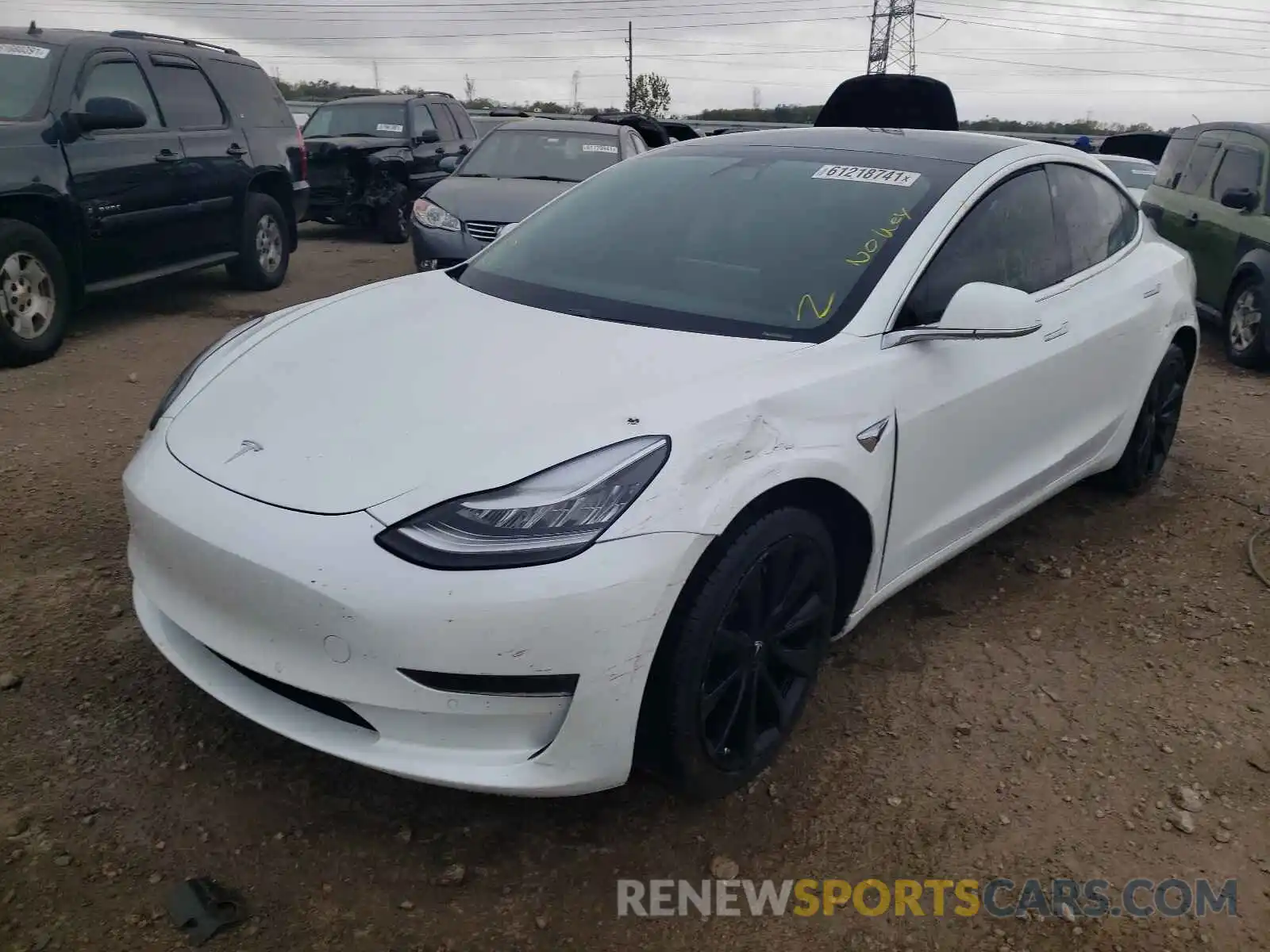 2 Photograph of a damaged car 5YJ3E1EA7LF632294 TESLA MODEL 3 2020