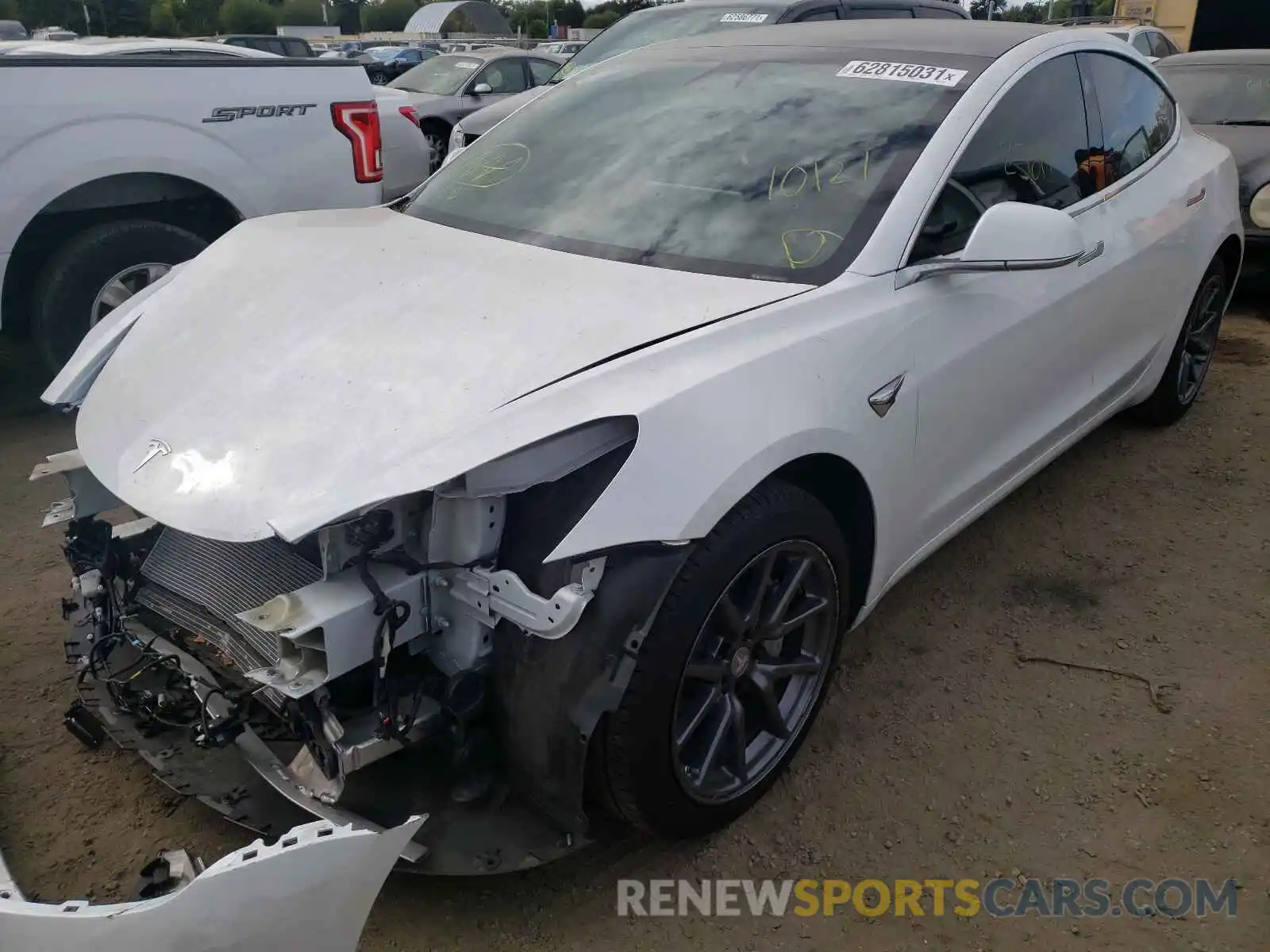 2 Photograph of a damaged car 5YJ3E1EA7LF633459 TESLA MODEL 3 2020