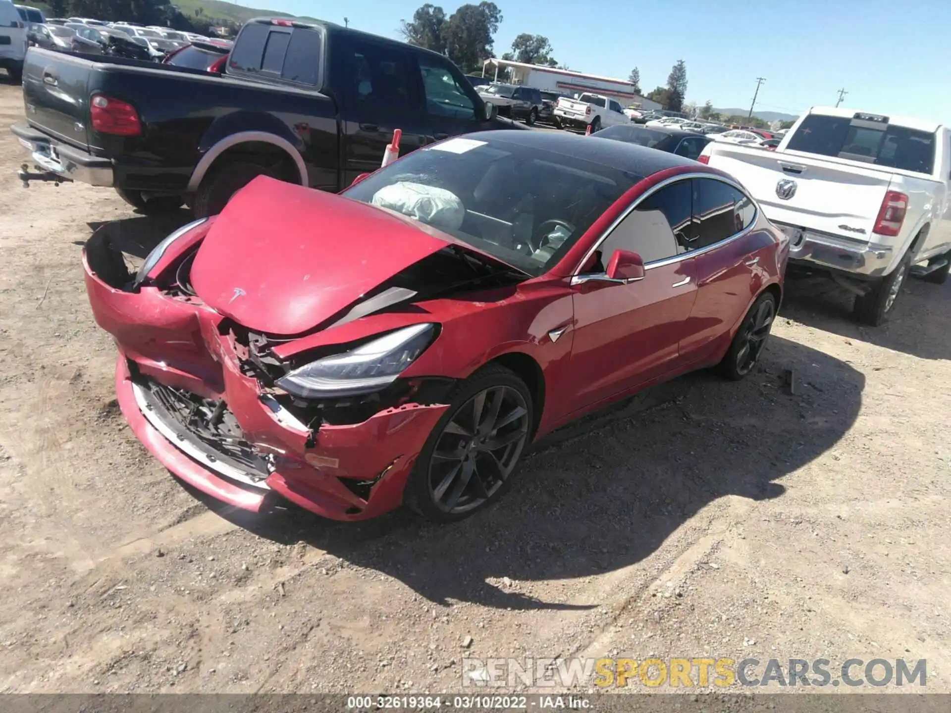 2 Photograph of a damaged car 5YJ3E1EA7LF645790 TESLA MODEL 3 2020