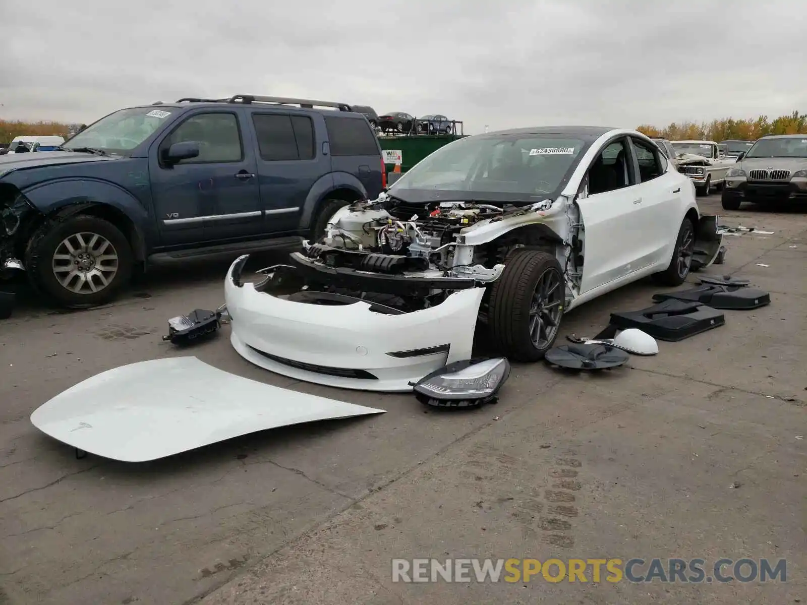 2 Photograph of a damaged car 5YJ3E1EA7LF659754 TESLA MODEL 3 2020