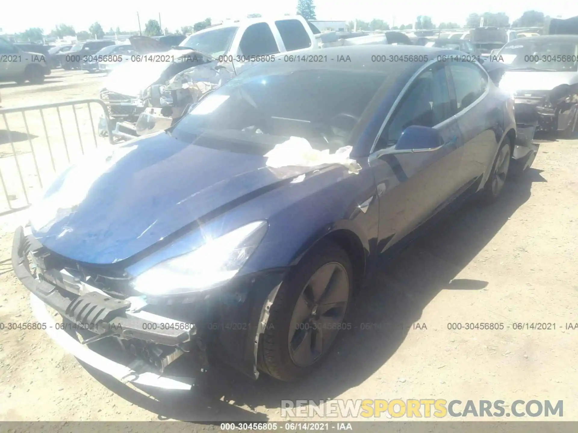 2 Photograph of a damaged car 5YJ3E1EA7LF705972 TESLA MODEL 3 2020