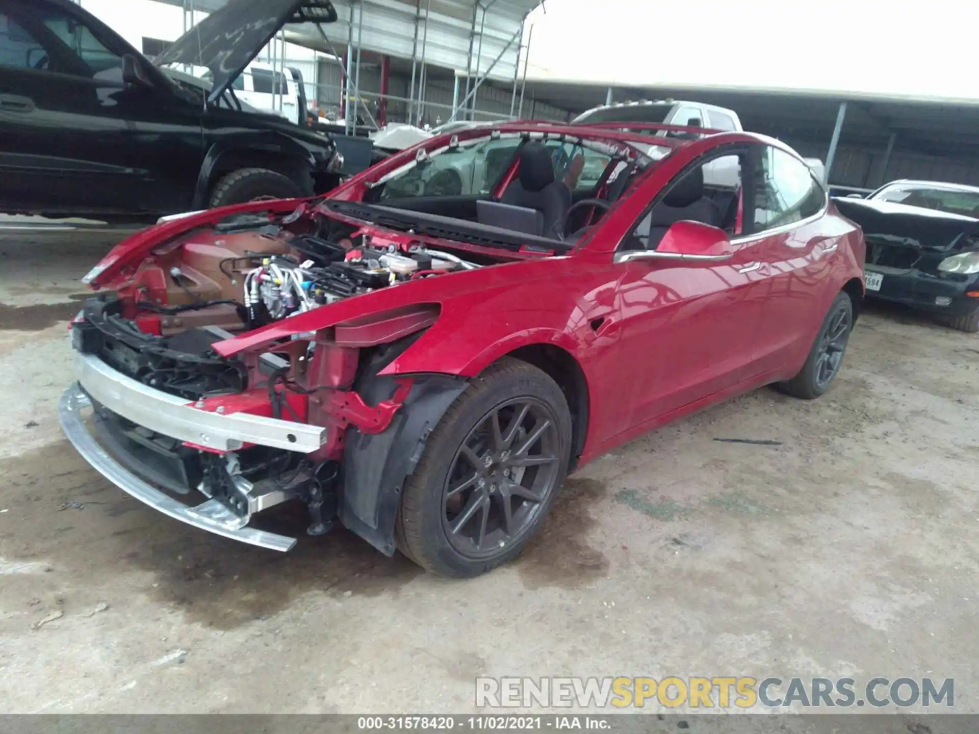 2 Photograph of a damaged car 5YJ3E1EA7LF718785 TESLA MODEL 3 2020