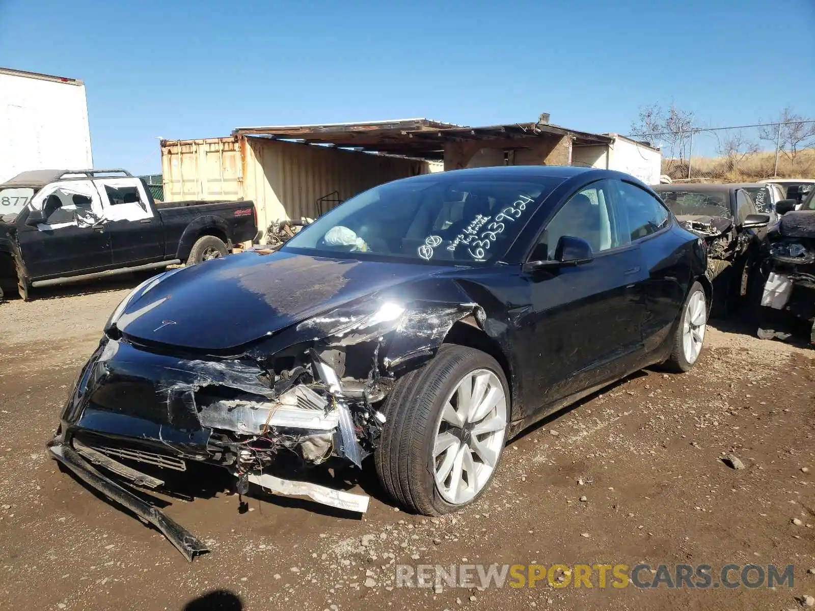 2 Photograph of a damaged car 5YJ3E1EA7LF743704 TESLA MODEL 3 2020