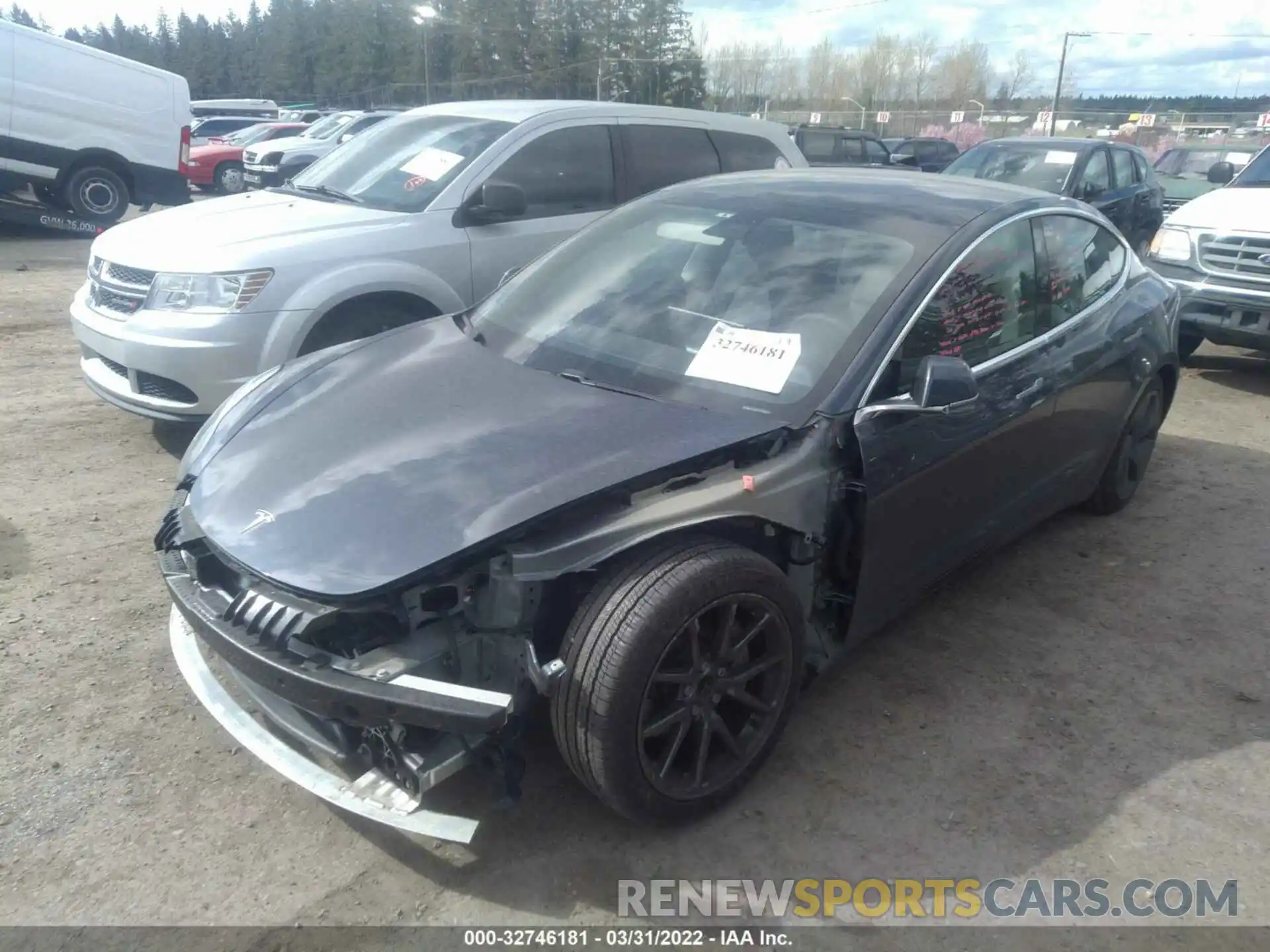 2 Photograph of a damaged car 5YJ3E1EA7LF745534 TESLA MODEL 3 2020