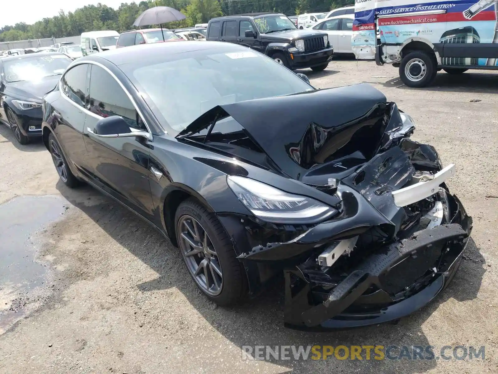 1 Photograph of a damaged car 5YJ3E1EA7LF793129 TESLA MODEL 3 2020