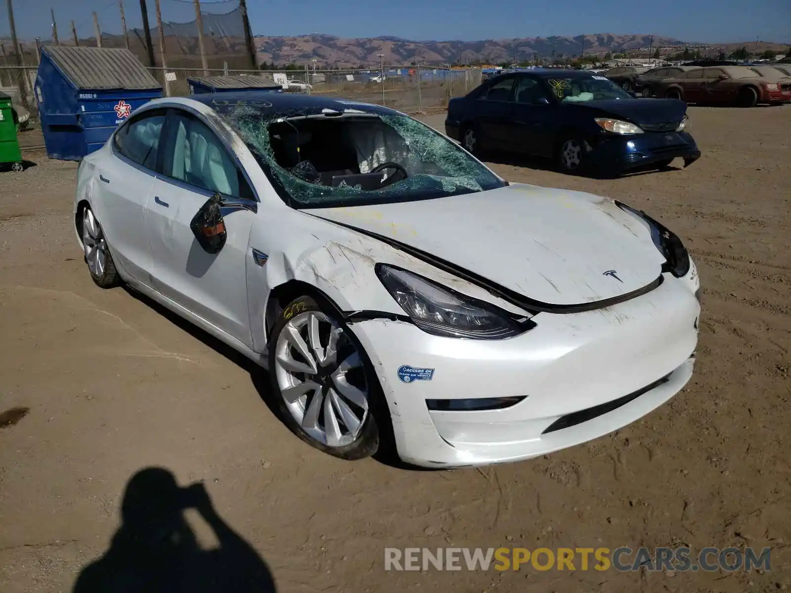 1 Photograph of a damaged car 5YJ3E1EA7LF797522 TESLA MODEL 3 2020