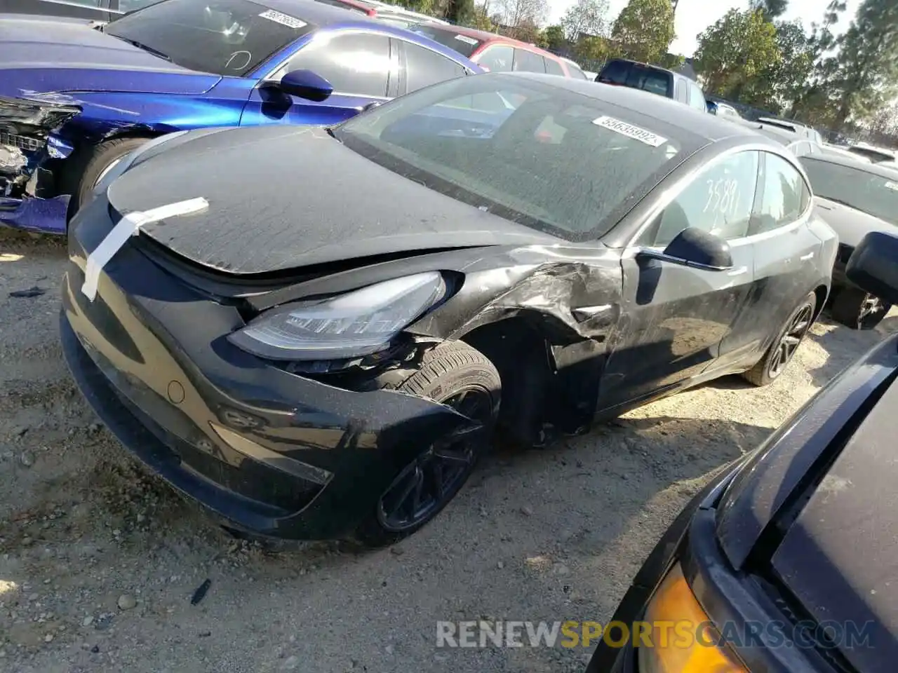 2 Photograph of a damaged car 5YJ3E1EA7LF798881 TESLA MODEL 3 2020