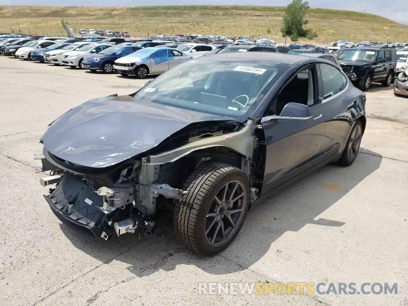 2 Photograph of a damaged car 5YJ3E1EA7LF800631 TESLA MODEL 3 2020