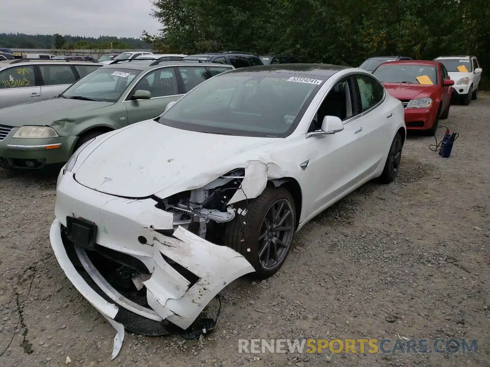 2 Photograph of a damaged car 5YJ3E1EA7LF804212 TESLA MODEL 3 2020