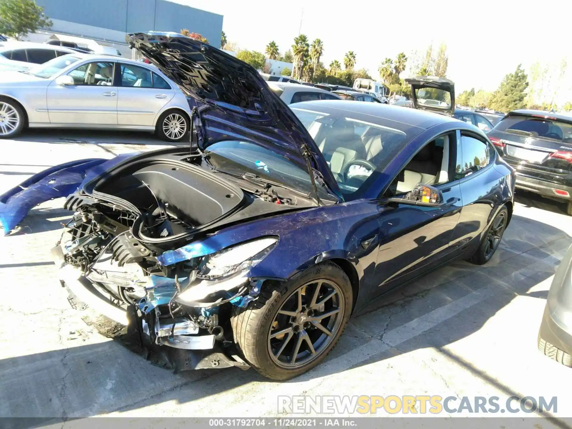 2 Photograph of a damaged car 5YJ3E1EA7LF807644 TESLA MODEL 3 2020